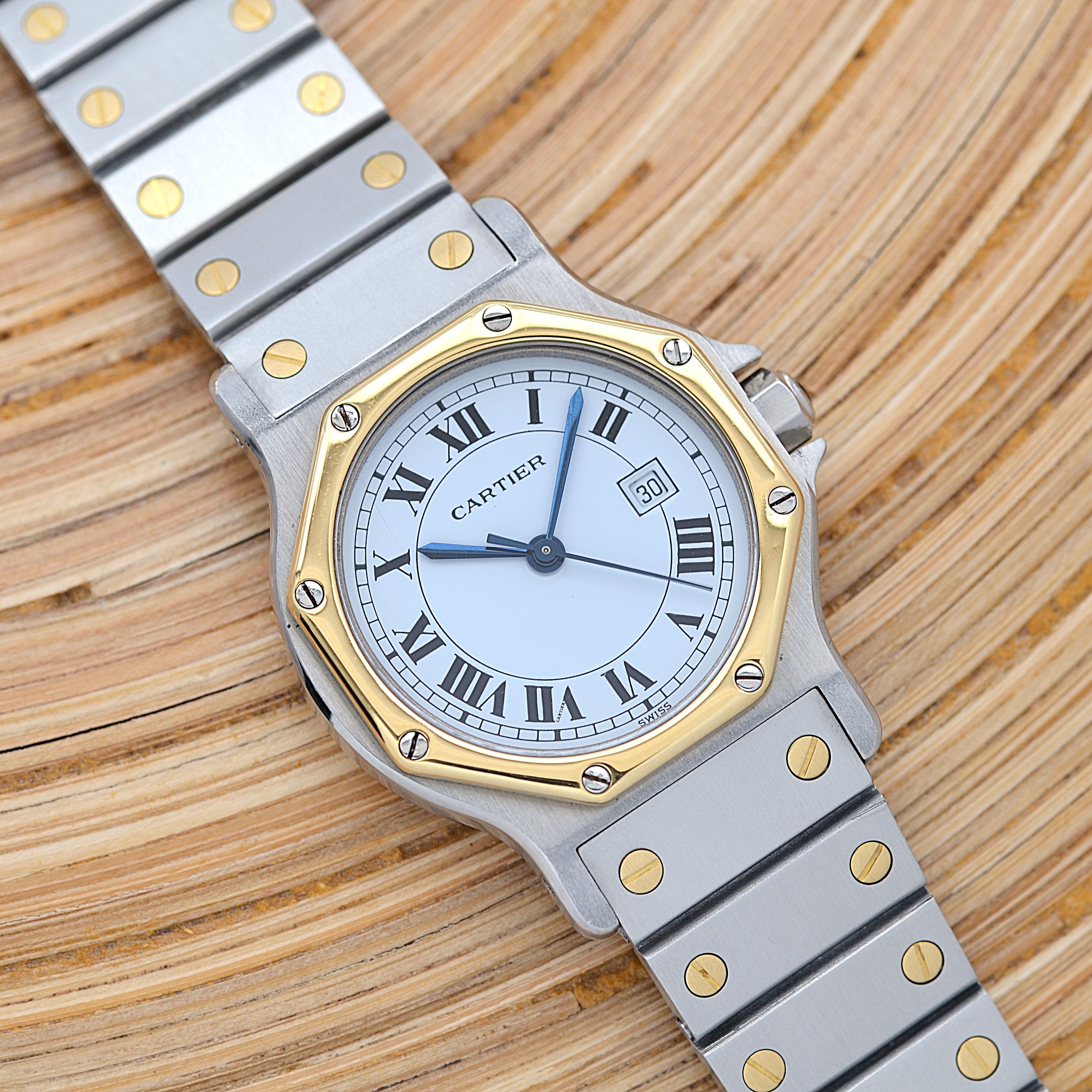 [Cartier] Cartier Santos Octagon LM 18KYG x SS