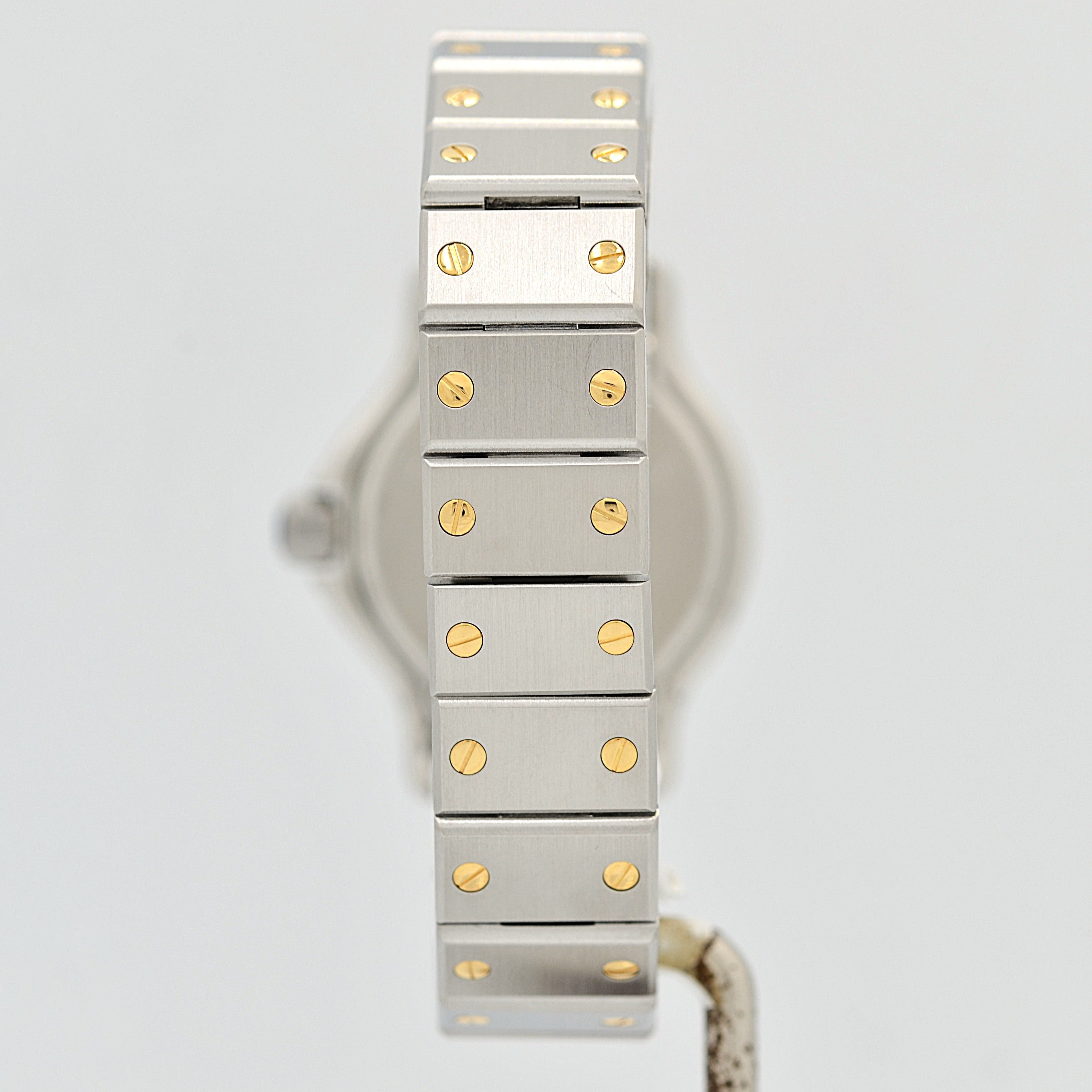 [Cartier] Cartier Santos Octagon SM 18K Yellow Gold x Stainless Steel Quartz Model with Double Buckle. Complete Cartier Service.