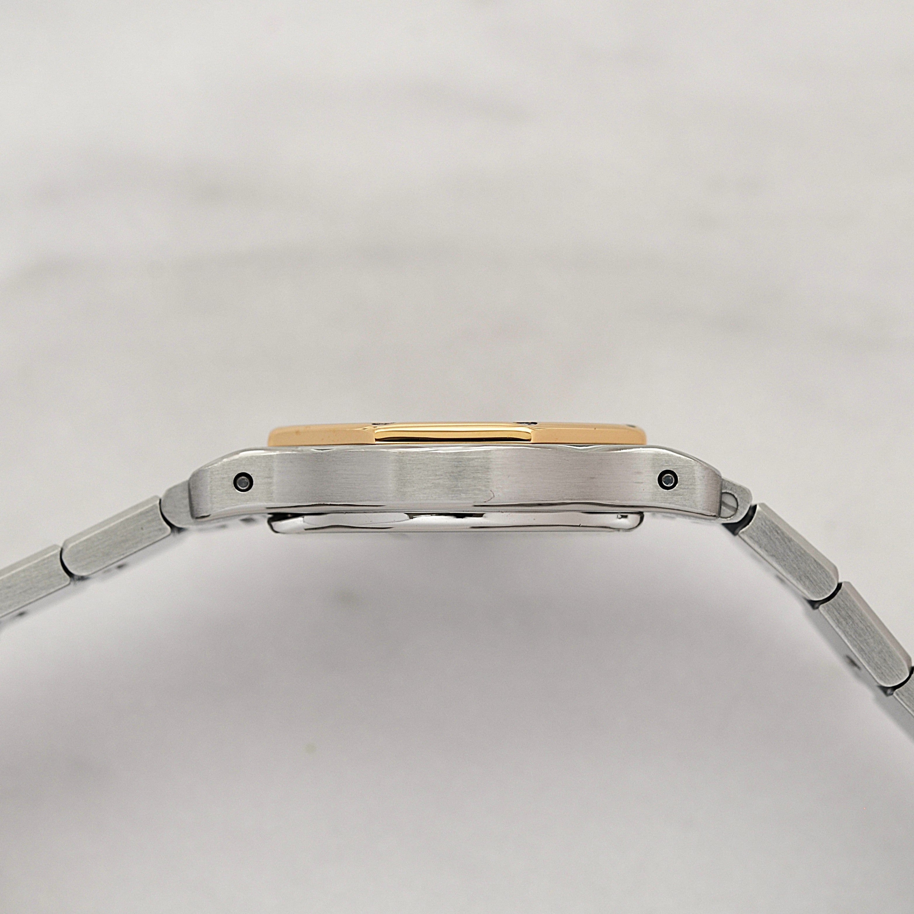 [Cartier] Cartier Santos Octagon SM 18K Yellow Gold x Stainless Steel Quartz Model with Double Buckle. Complete Cartier Service.