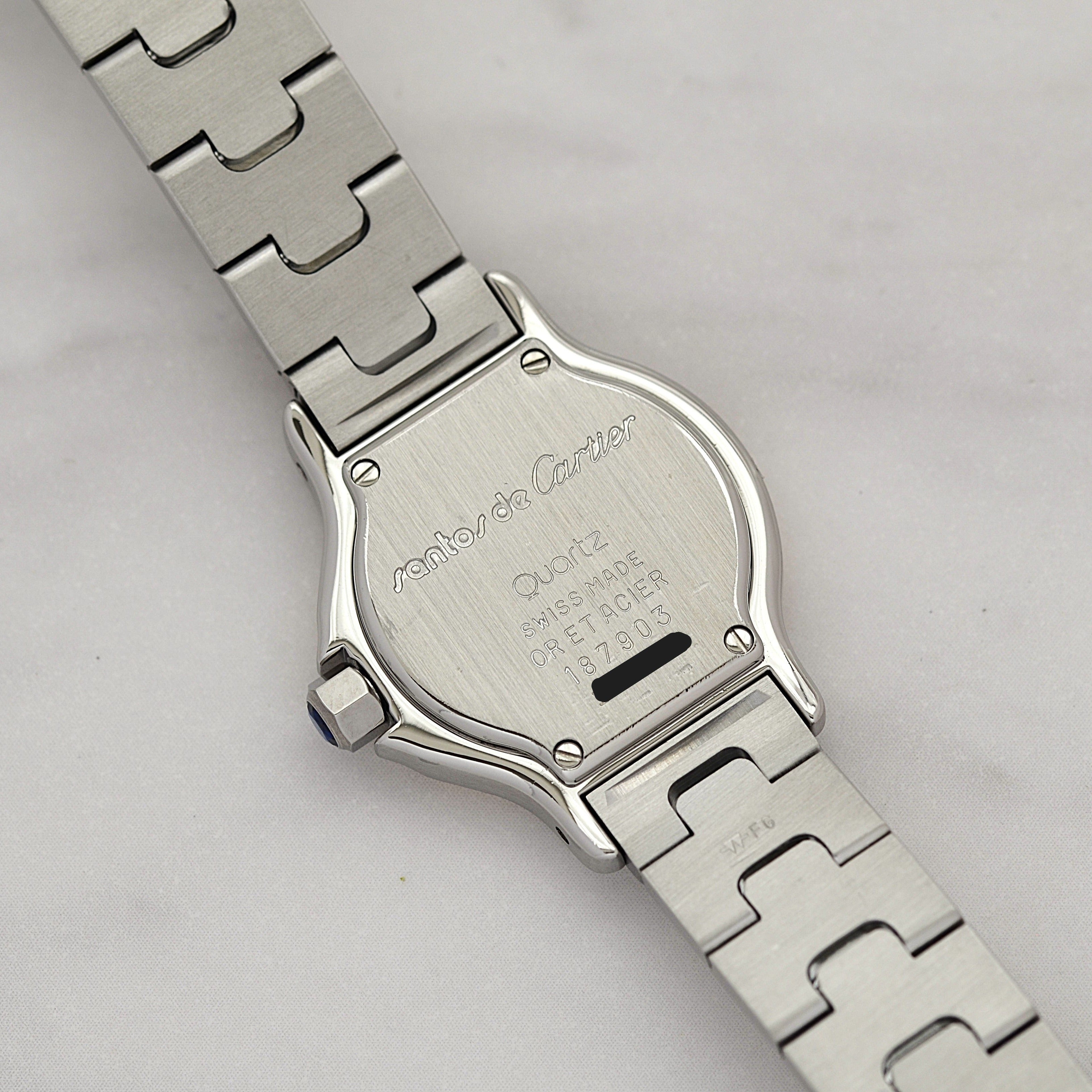 [Cartier] Cartier Santos Octagon SM 18K Yellow Gold x Stainless Steel Quartz Model with Double Buckle. Complete Cartier Service.