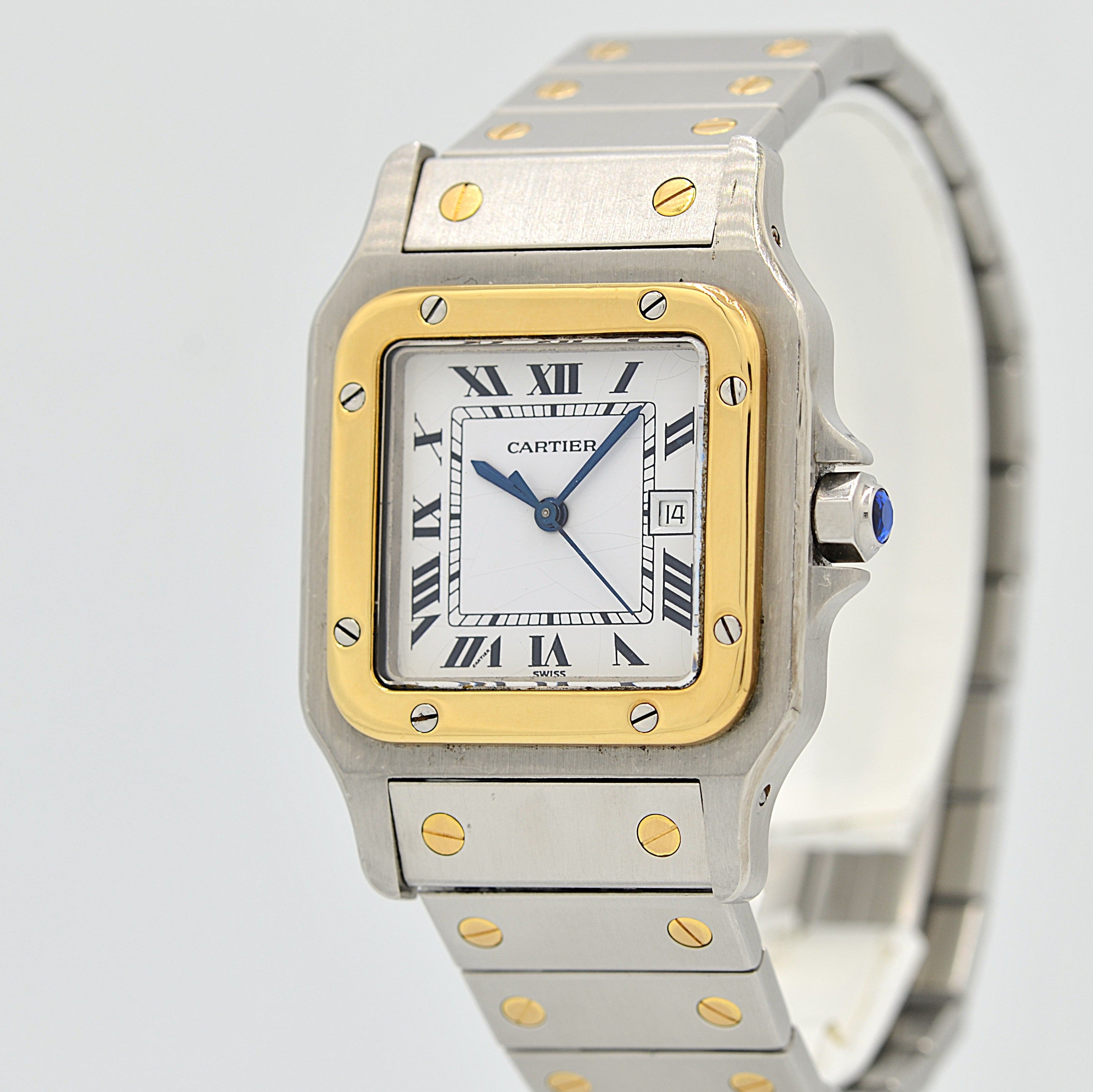 [Cartier] Cartier Santos Carree LM 18K Yellow Gold x Stainless Steel Double Buckle
