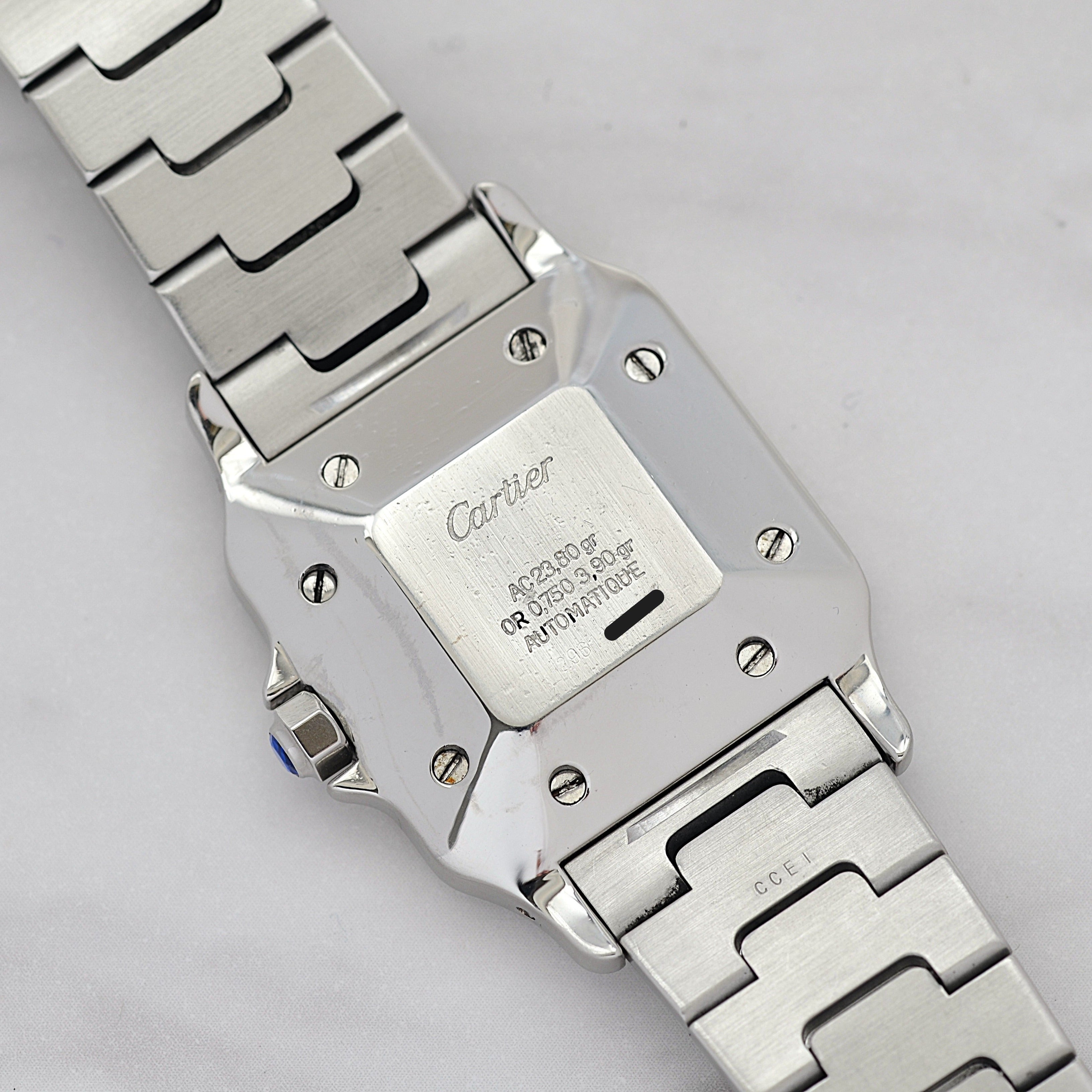 [Cartier] Cartier Santos Carree LM 18K Yellow Gold x Stainless Steel Double Buckle