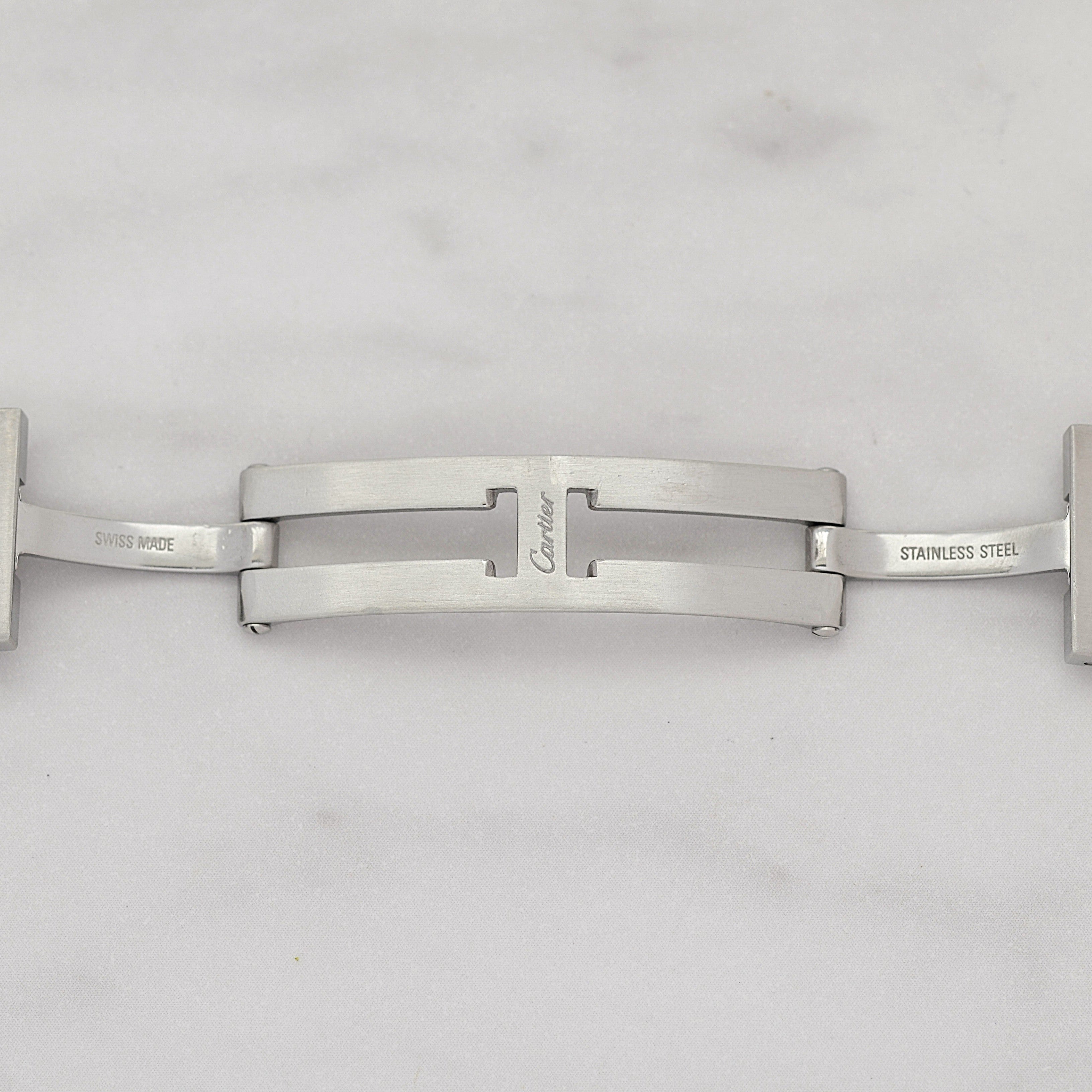 [Cartier] Cartier Santos Carree LM 18K Yellow Gold x Stainless Steel Double Buckle