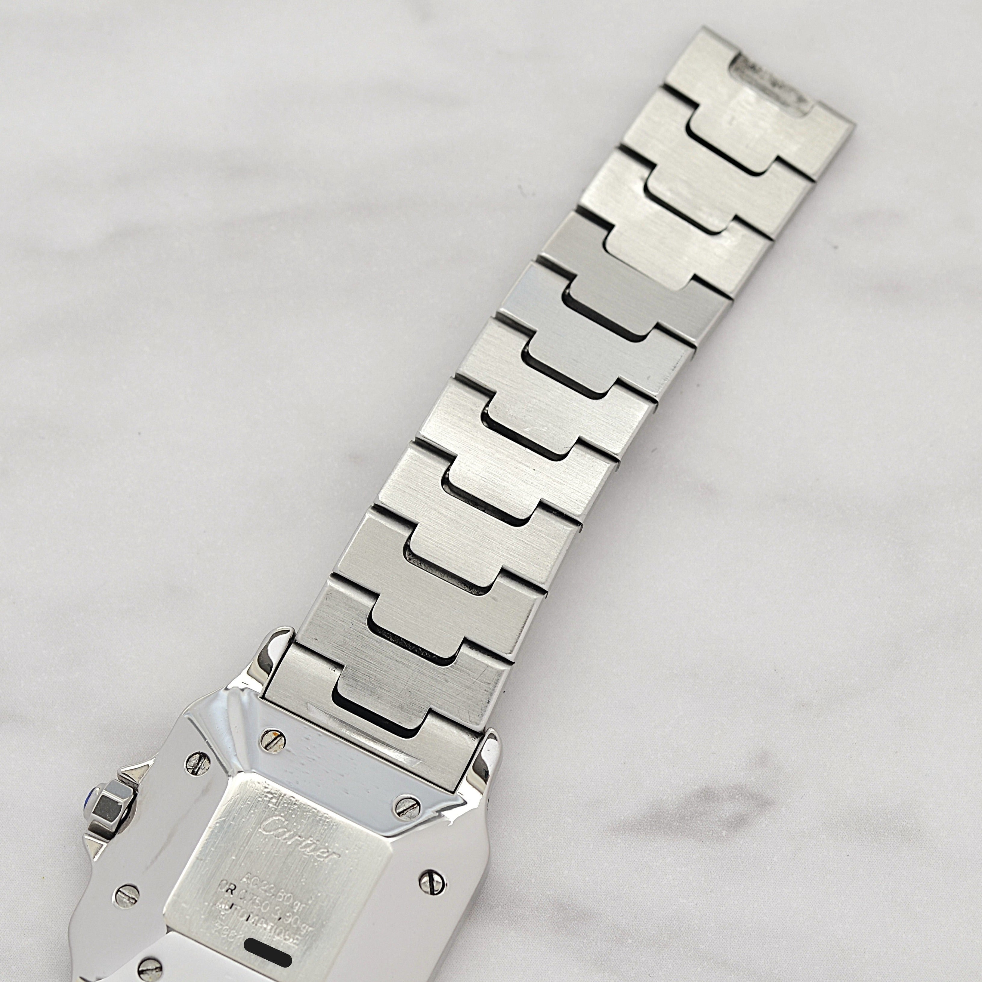 [Cartier] Cartier Santos Carree LM 18K Yellow Gold x Stainless Steel Double Buckle