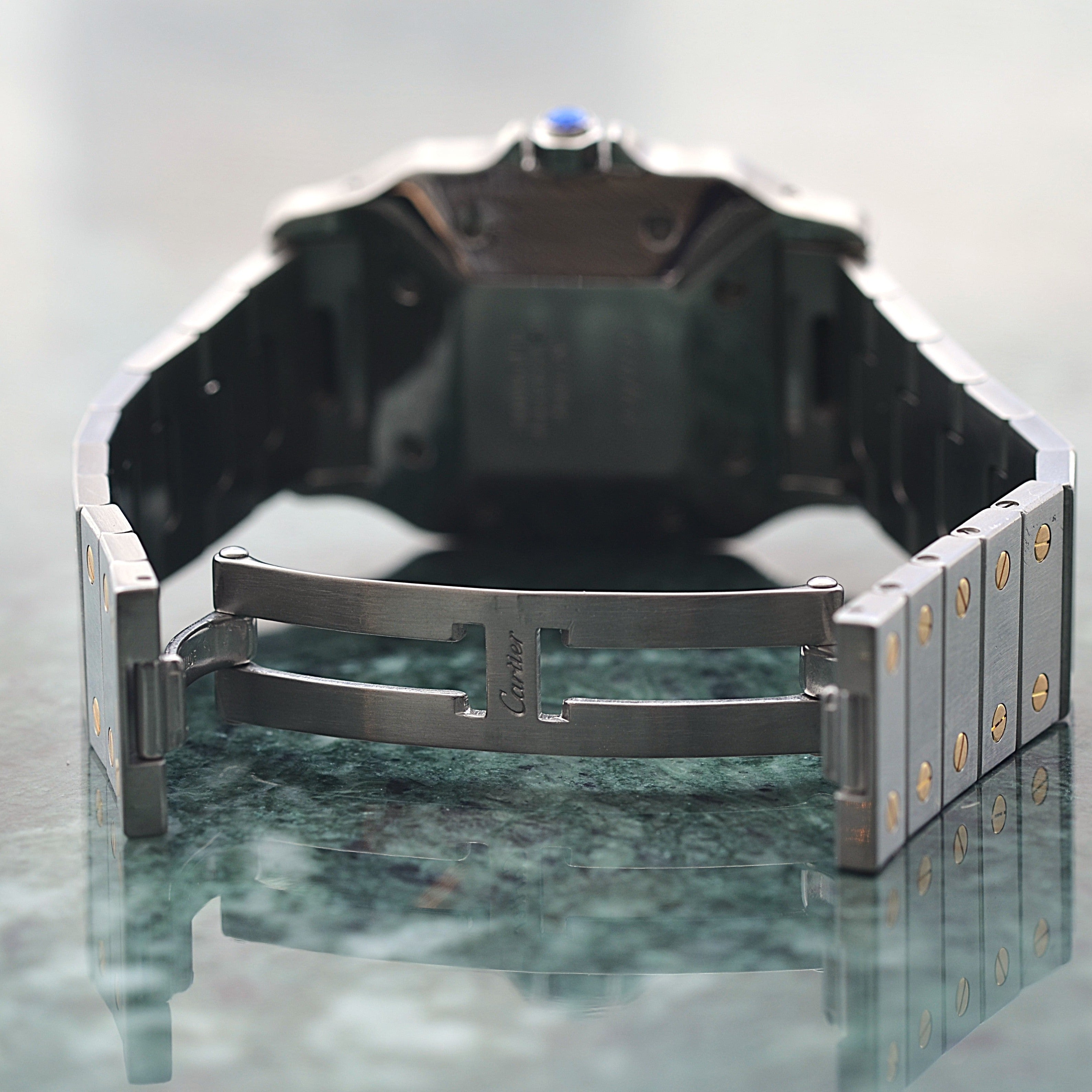 [Cartier] Cartier Santos Carree LM 18K Yellow Gold x Stainless Steel Double Buckle