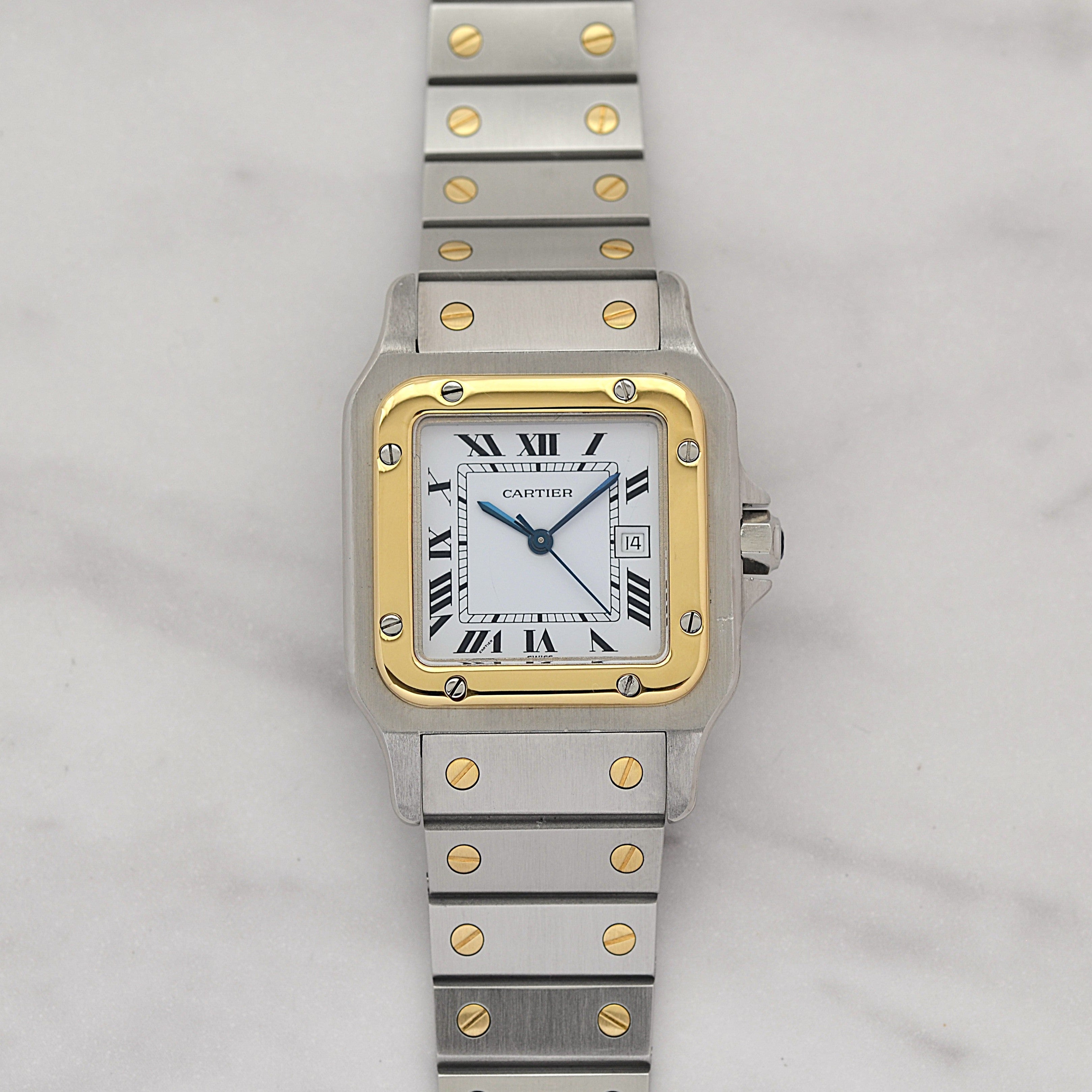 【Cartier】カルティエ サントスカレLM 18KYG×SS 初期型ブレスレット