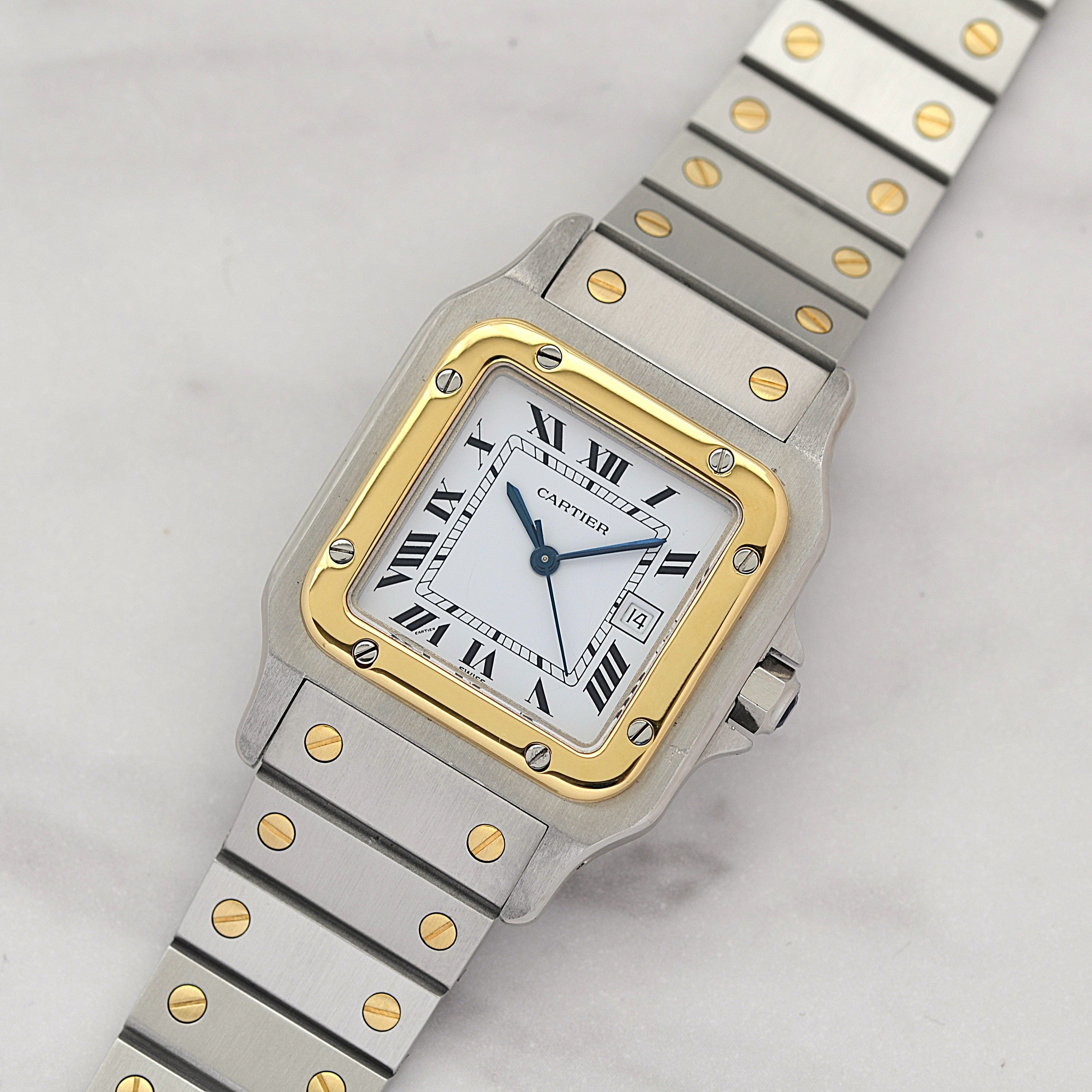 【Cartier】カルティエ サントスカレLM 18KYG×SS 初期型ブレスレット