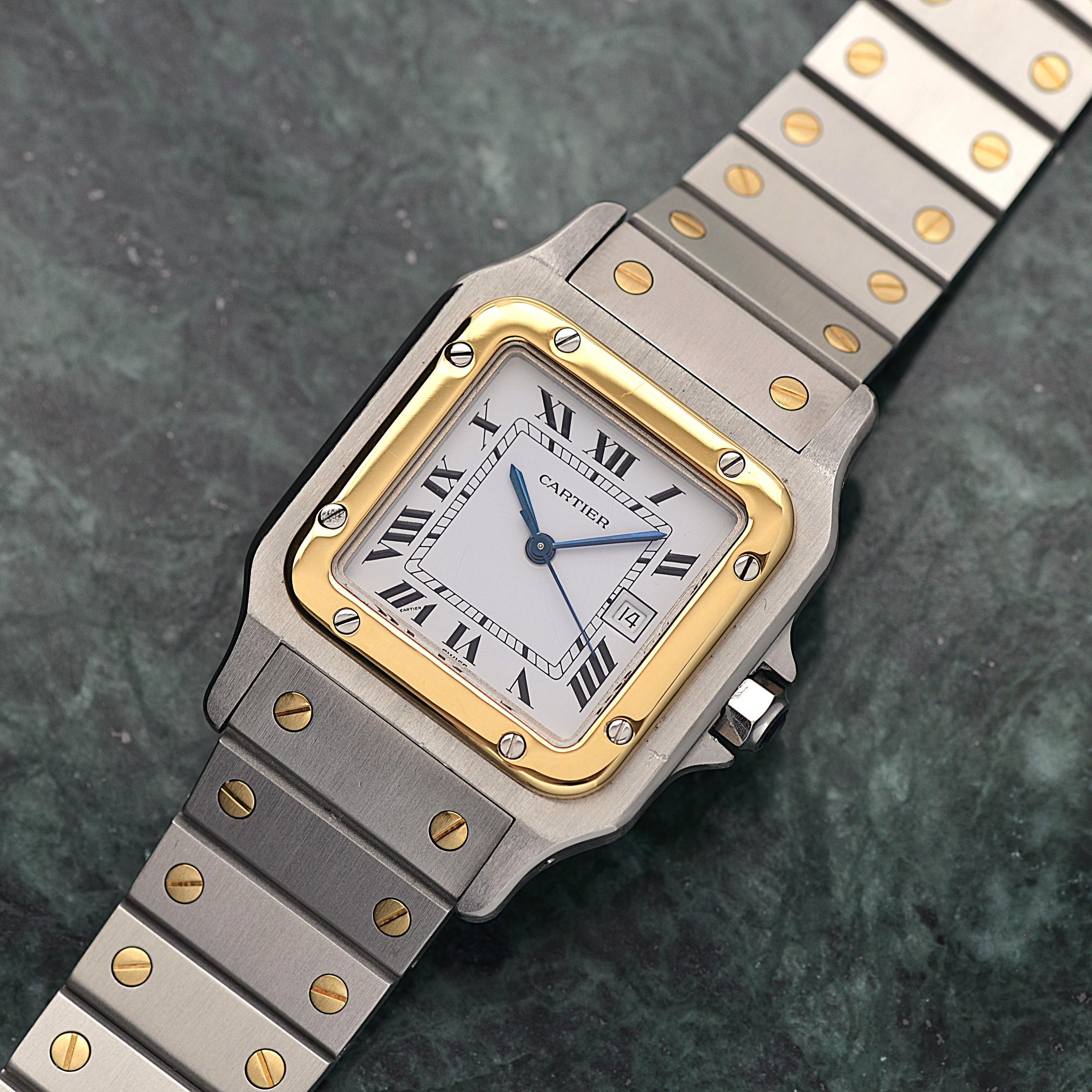 【Cartier】カルティエ サントスカレLM 18KYG×SS 初期型ブレスレット