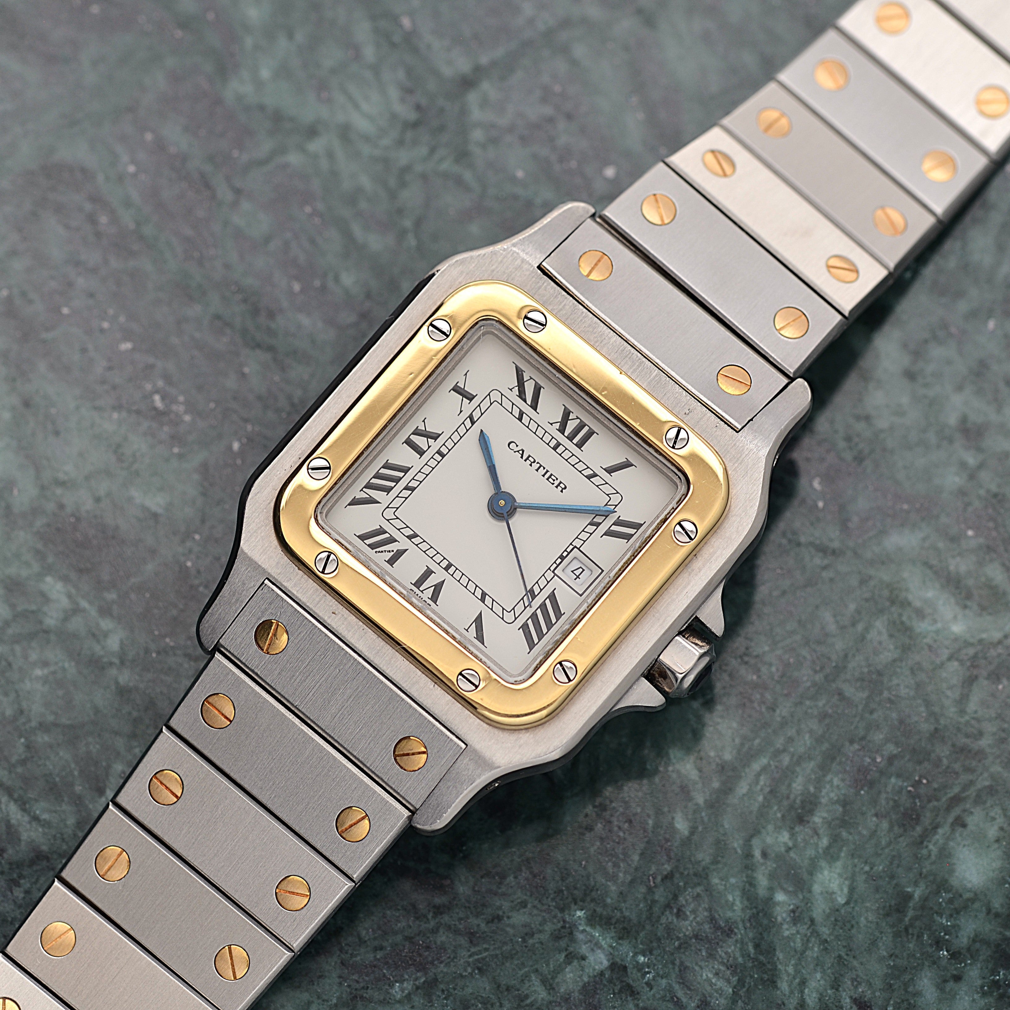 [Cartier] Cartier Santos Carree LM 18KYG x SS Single Buckle