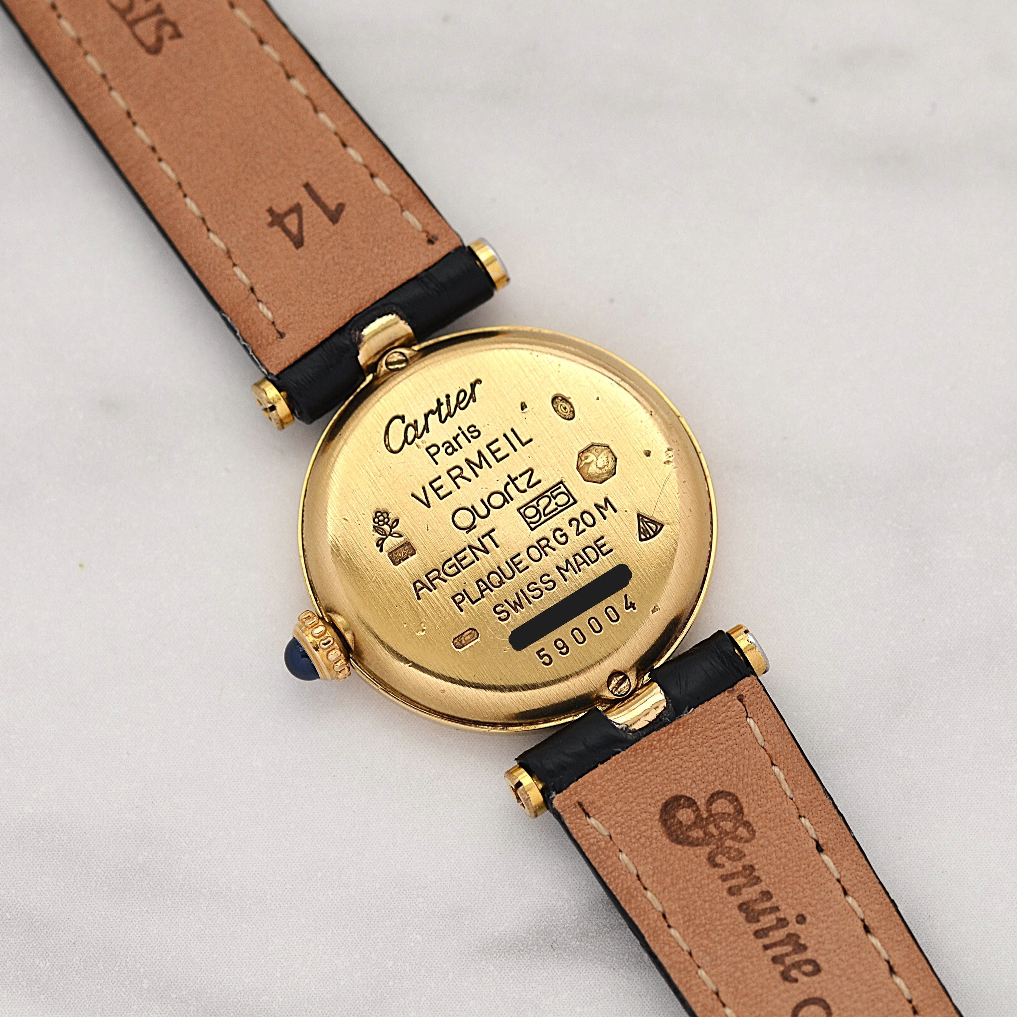 【Cartier】カルティエ マストヴァンドームSM アイボリーローマ SWISS MADE 表記 純正尾錠付き