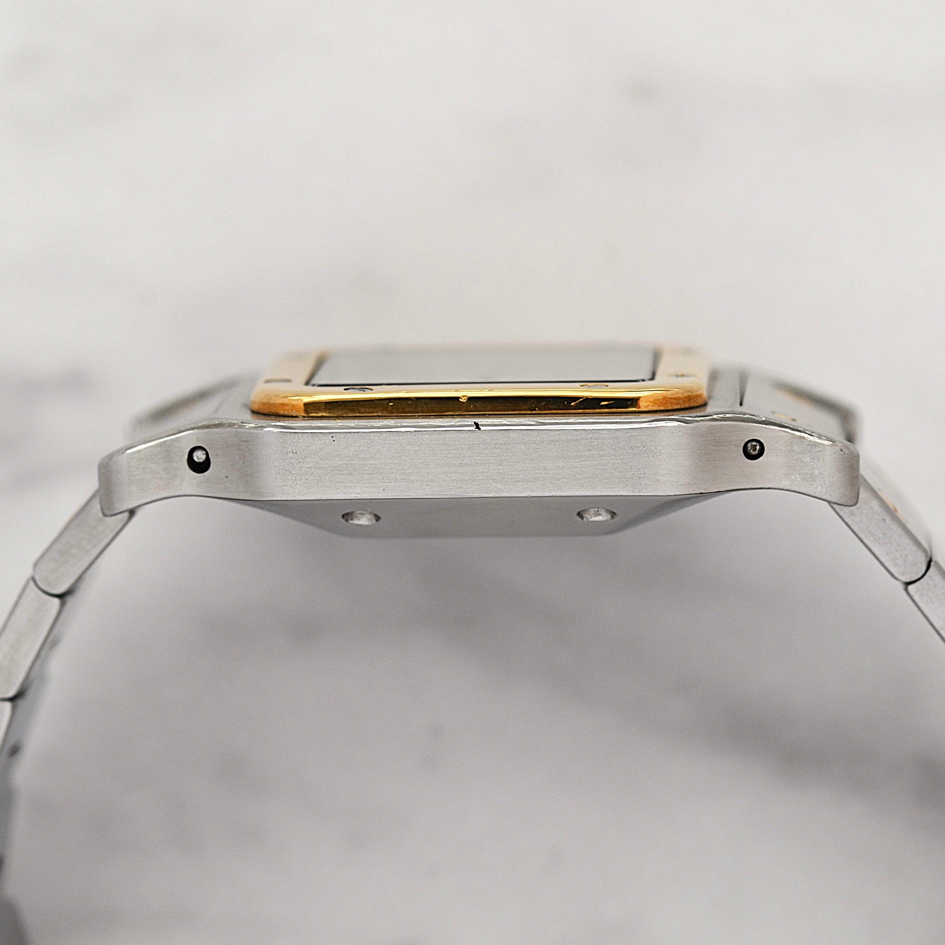 【Cartier】カルティエ サントスカレLM 18KYG×SS 両開きバックル