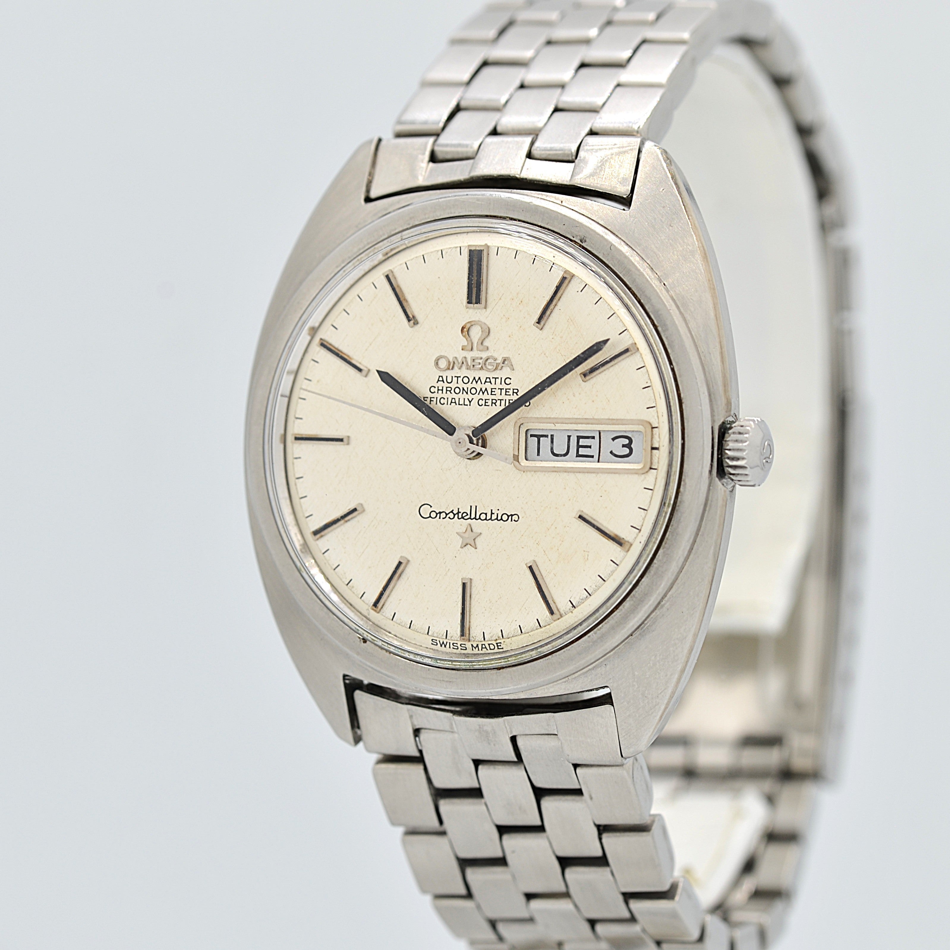 【OMEGA】オメガ コンステレーションデイデイト Cライン Silver bark dial