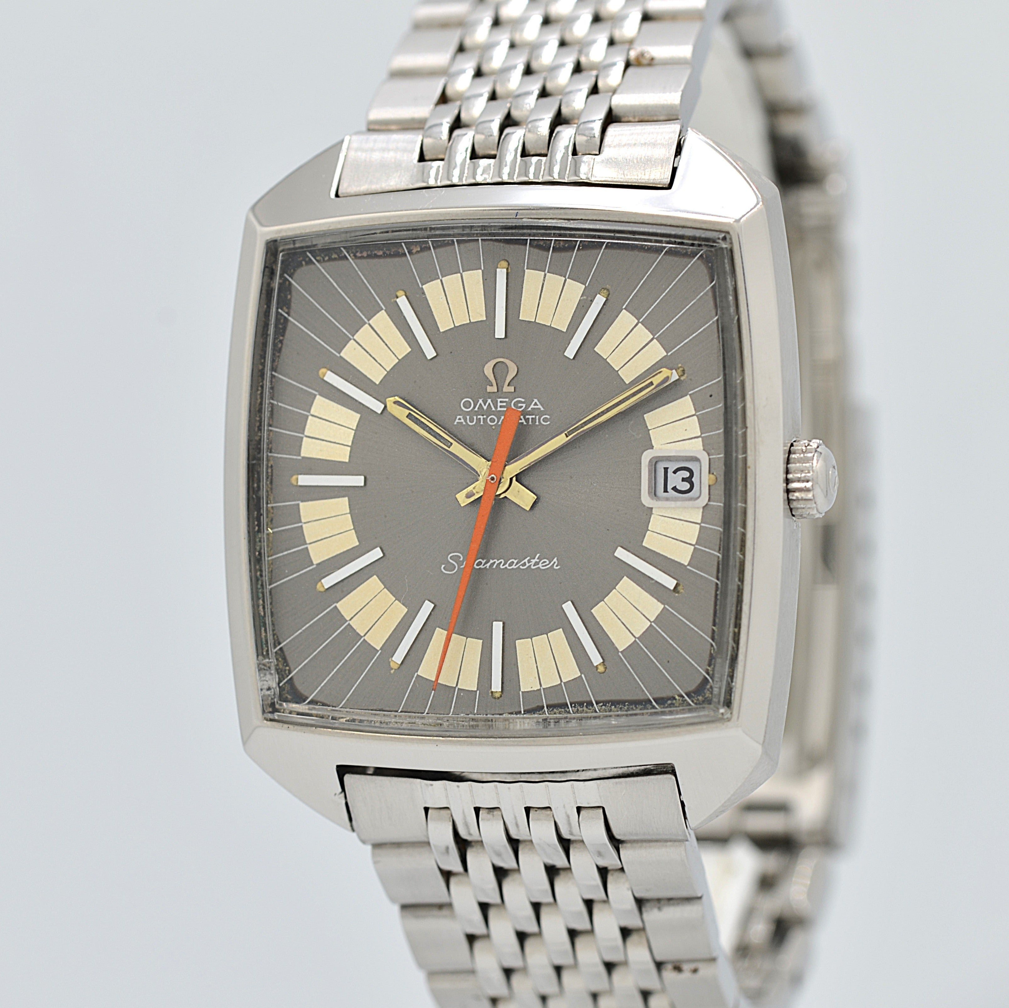 【OMEGA】オメガ シーマスターデイト SS スクエアケース 2トーングレー文字盤 Cal.565