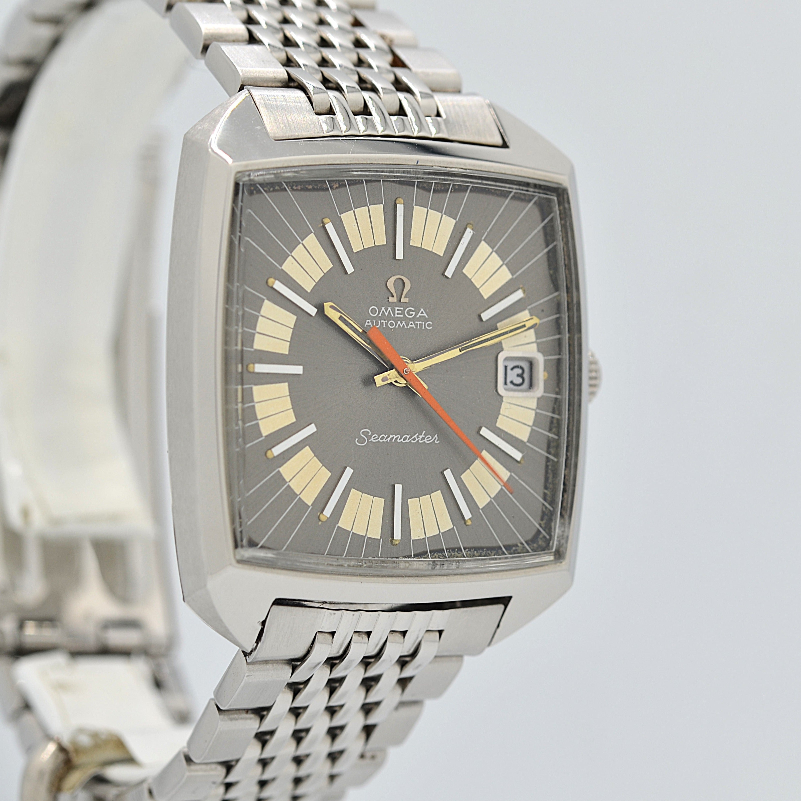 【OMEGA】オメガ シーマスターデイト SS スクエアケース 2トーングレー文字盤 Cal.565