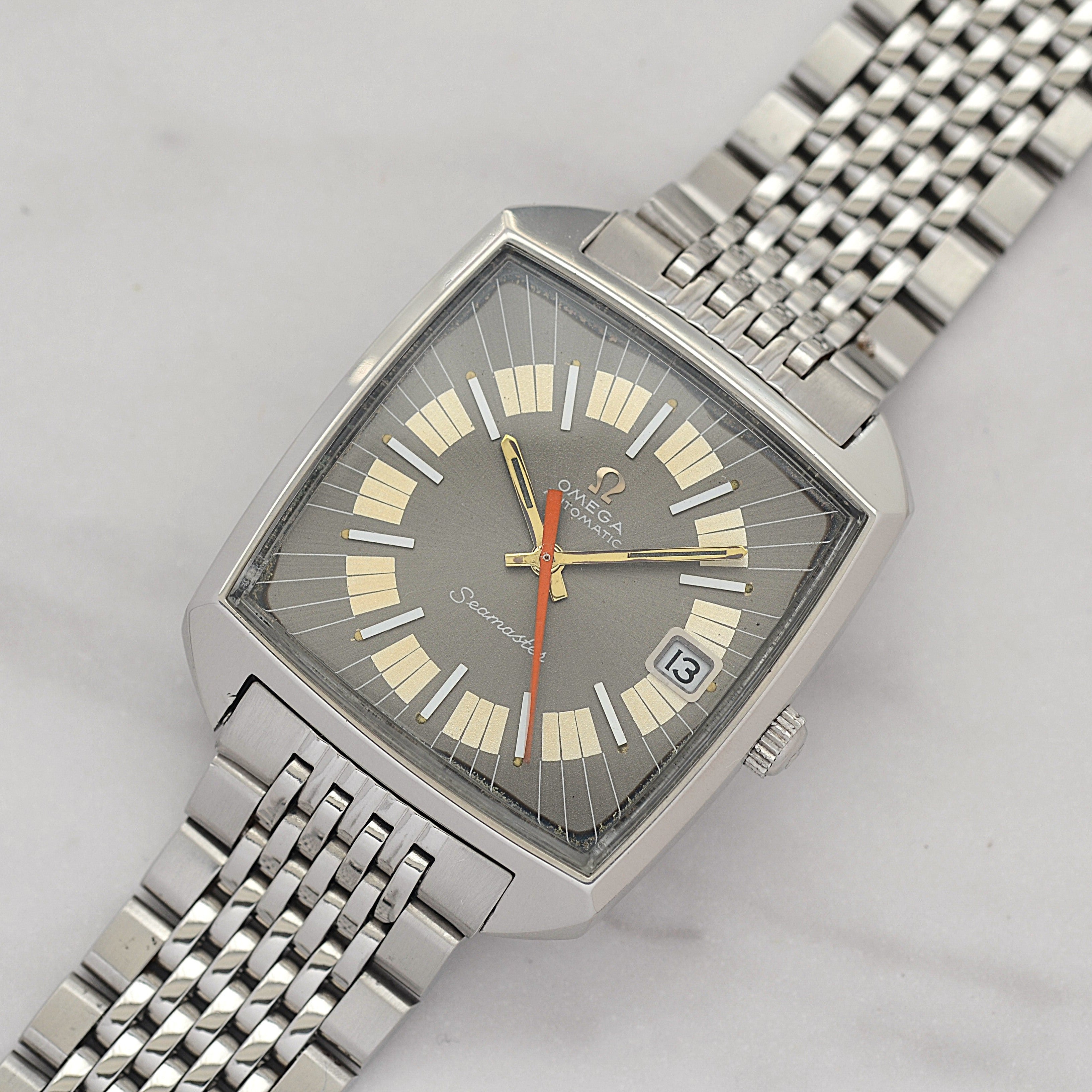 【OMEGA】オメガ シーマスターデイト SS スクエアケース 2トーングレー文字盤 Cal.565