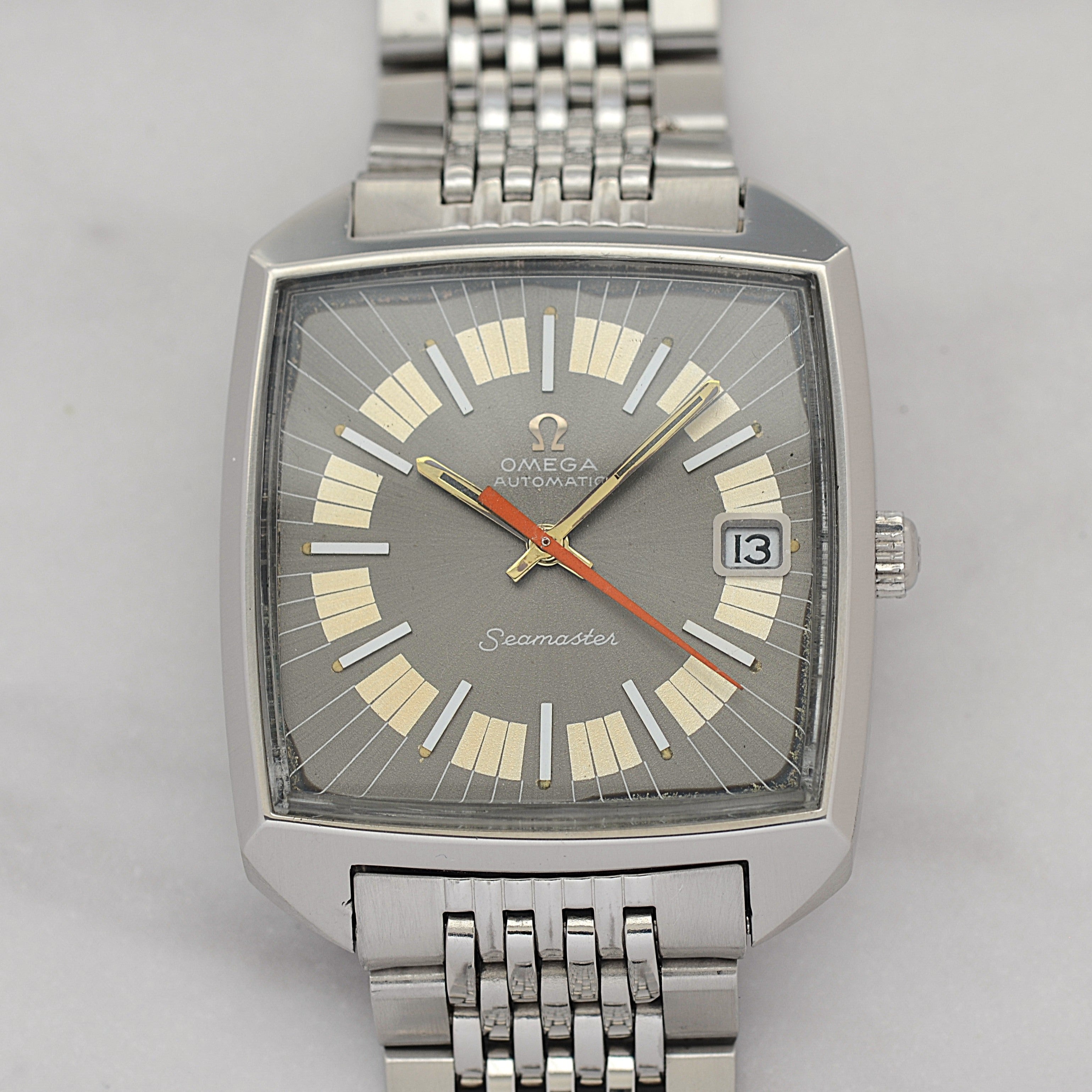 【OMEGA】オメガ シーマスターデイト SS スクエアケース 2トーングレー文字盤 Cal.565