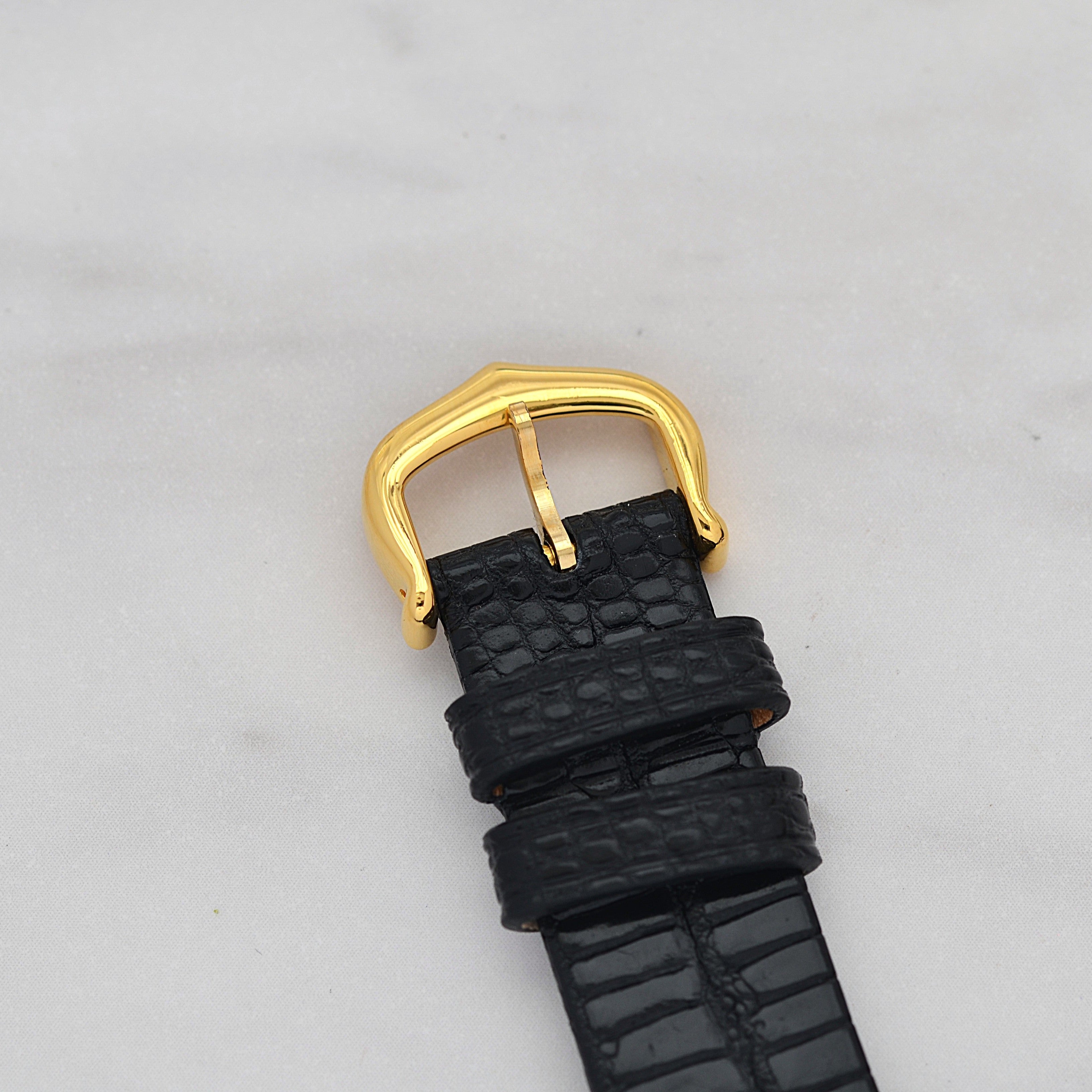 [Cartier] Cartier Must Tank LM Black Roman Manual Winding with Genuine Buckle