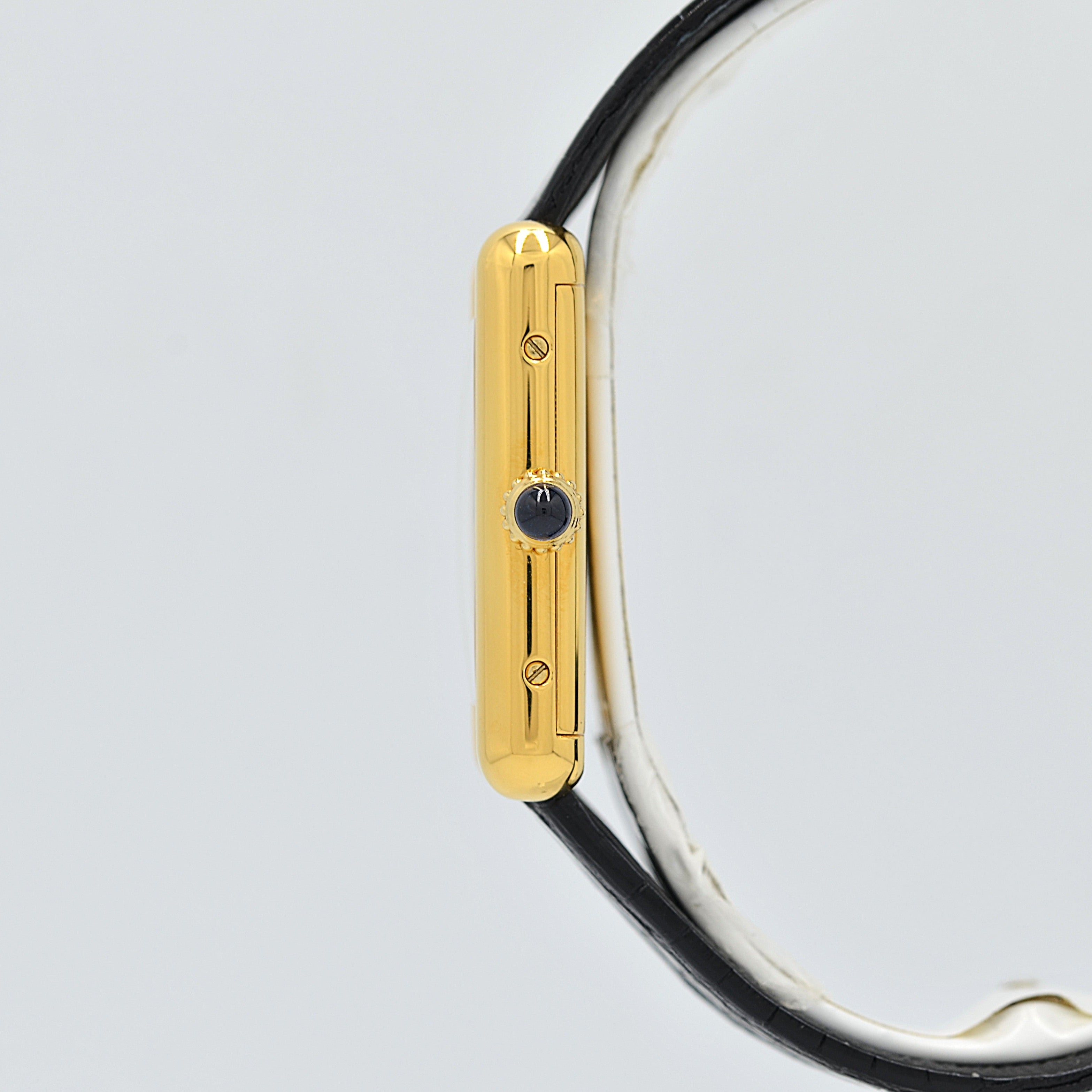 【Cartier】Cartier Must Tank LM Ivory Roman Dial Hand-Wound SWISS MADE Engraved, Full Set