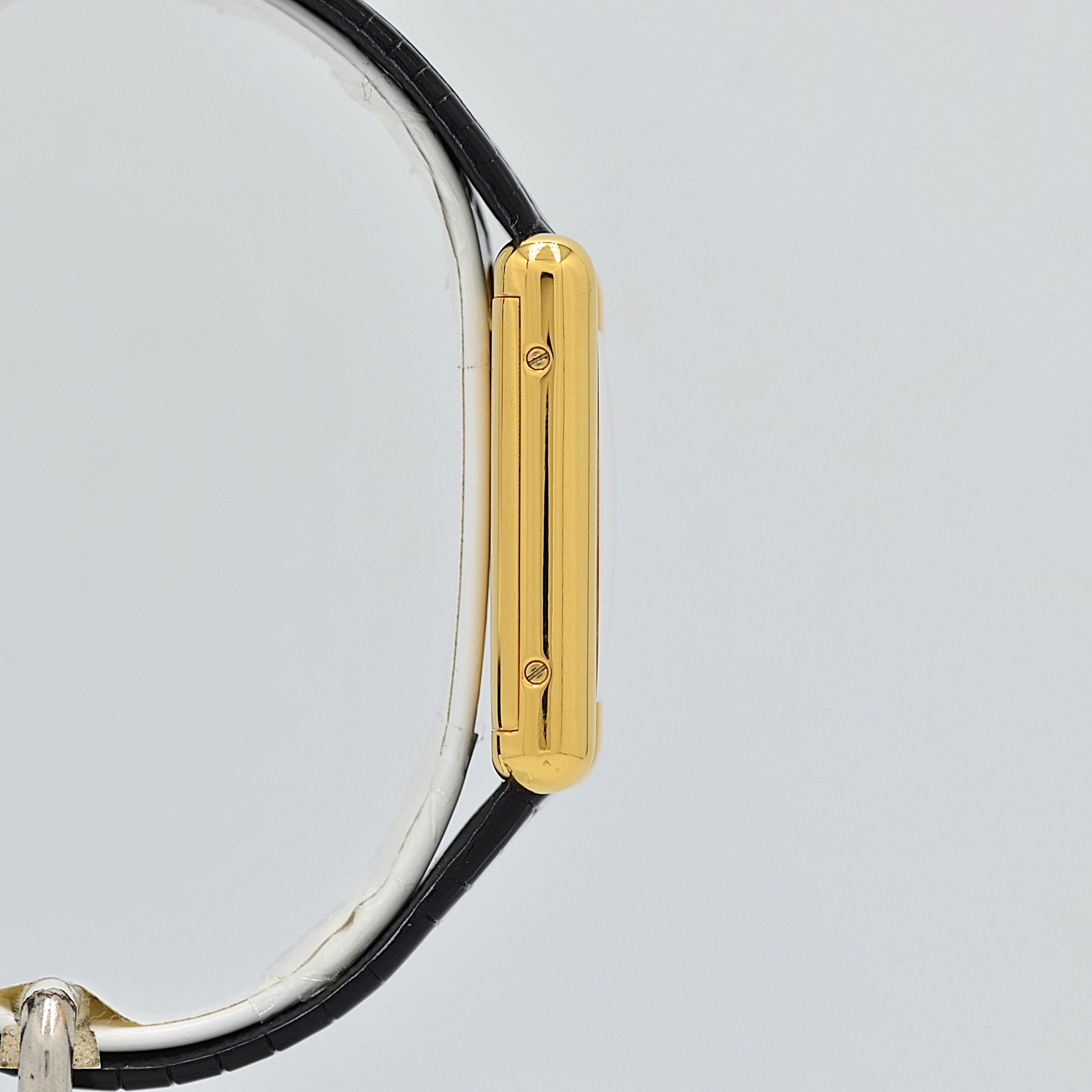 【Cartier】Cartier Must Tank LM Ivory Roman Dial Hand-Wound SWISS MADE Engraved, Full Set