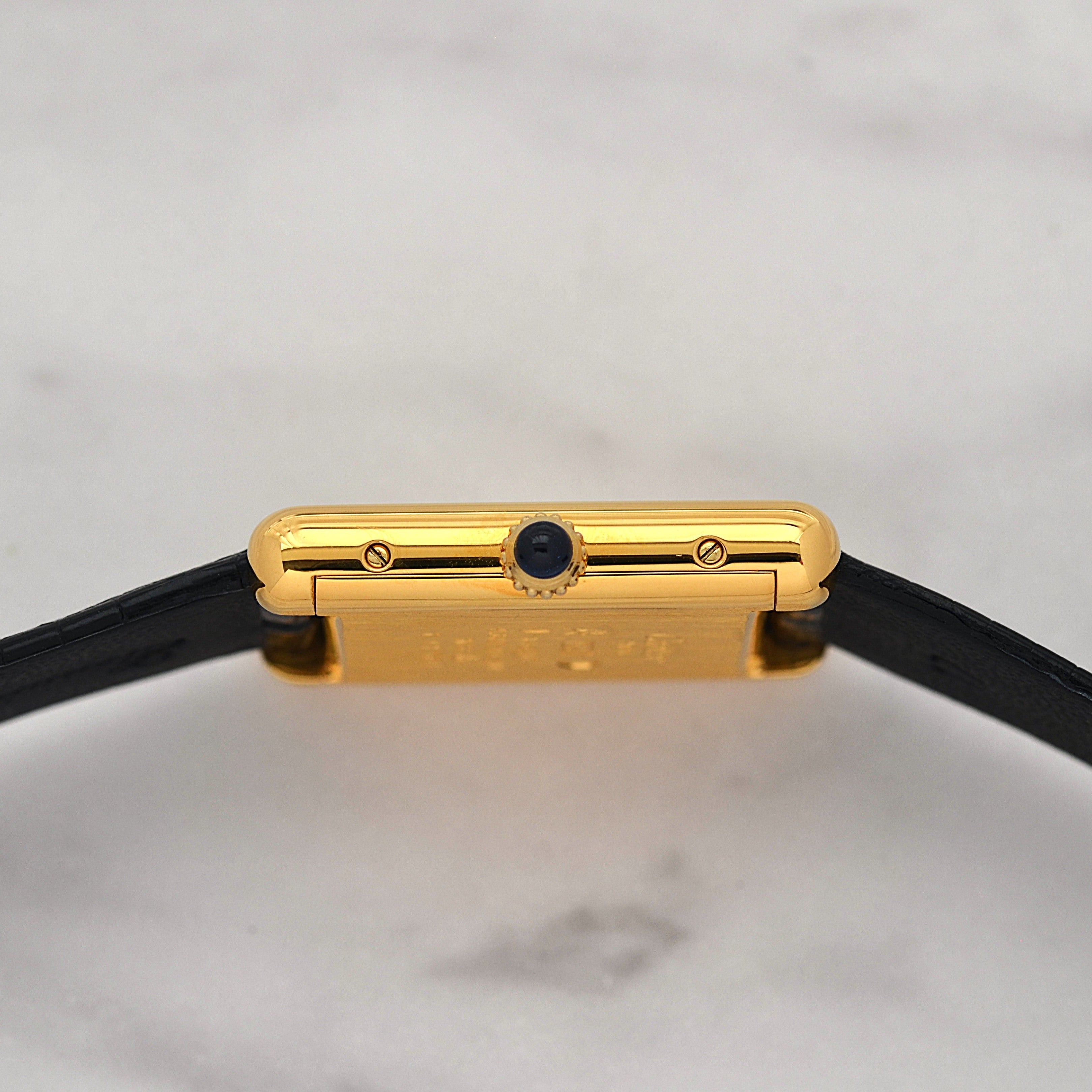 【Cartier】Cartier Must Tank LM Ivory Roman Dial Hand-Wound SWISS MADE Engraved, Full Set