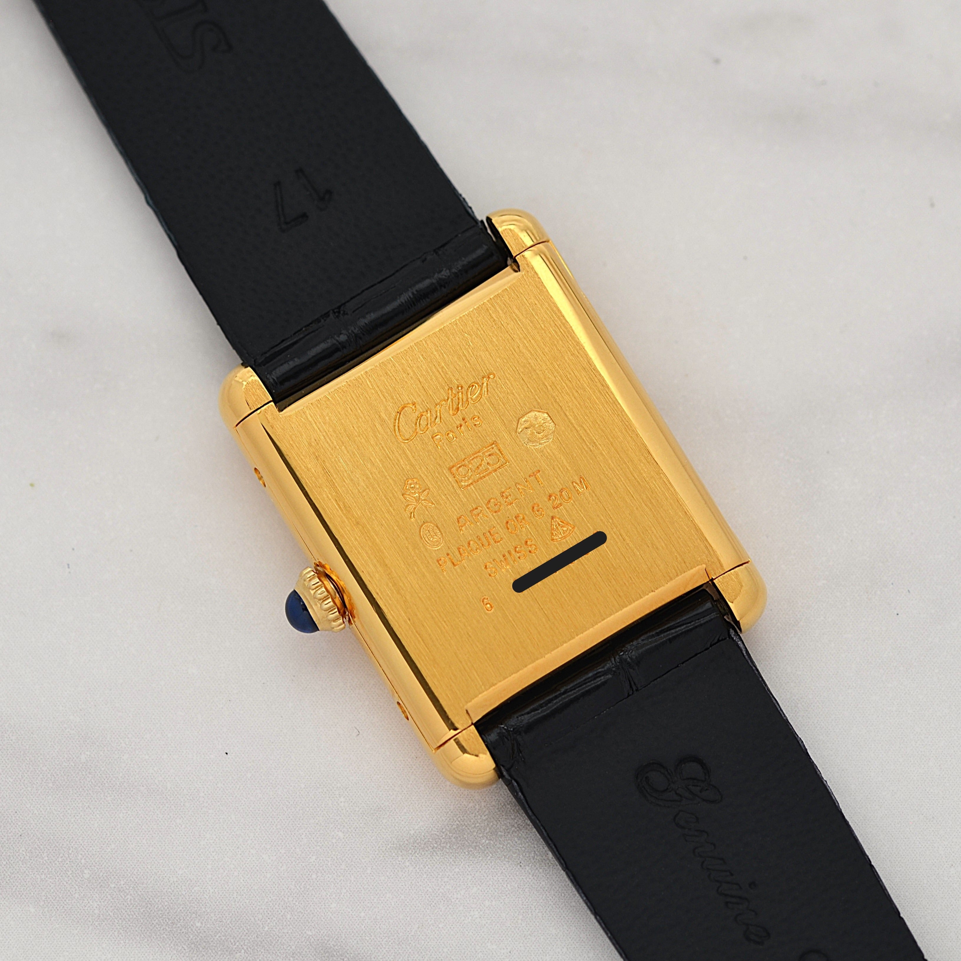 【Cartier】Cartier Must Tank LM Ivory Roman Dial Hand-Wound SWISS MADE Engraved, Full Set