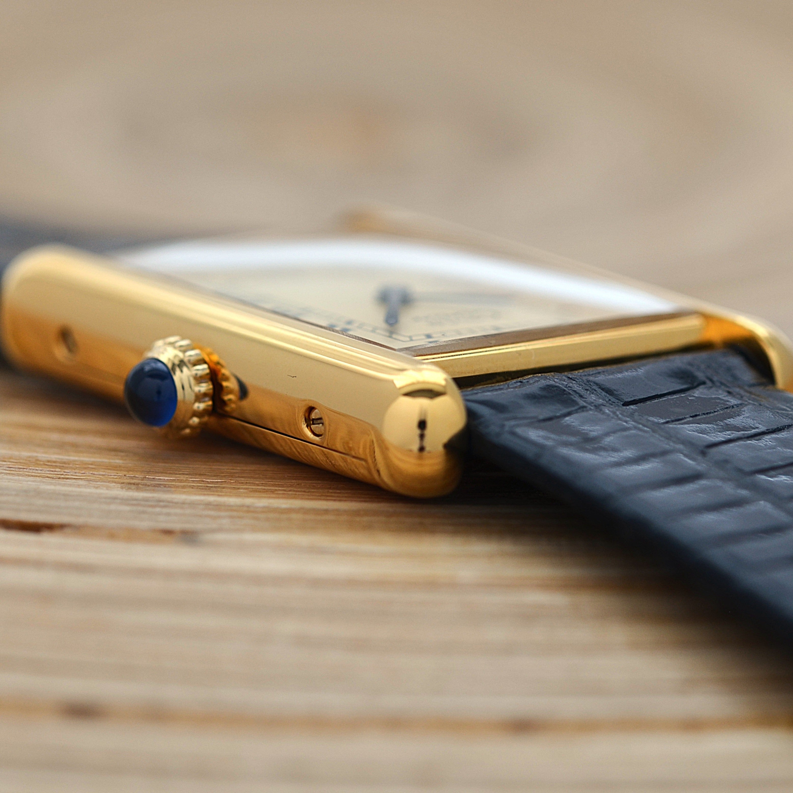 【Cartier】Cartier Must Tank LM Ivory Roman Dial Hand-Wound SWISS MADE Engraved, Full Set