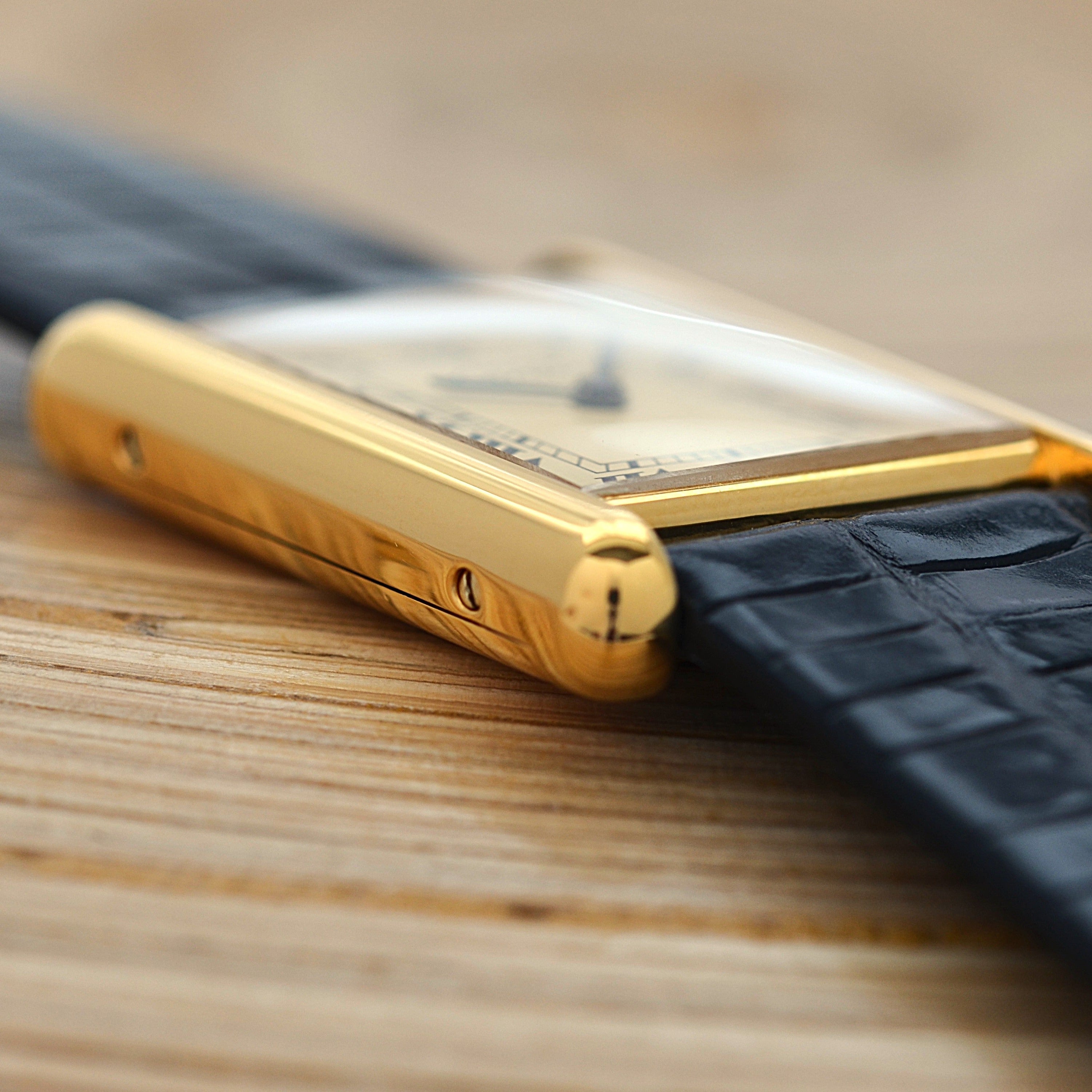 【Cartier】Cartier Must Tank LM Ivory Roman Dial Hand-Wound SWISS MADE Engraved, Full Set