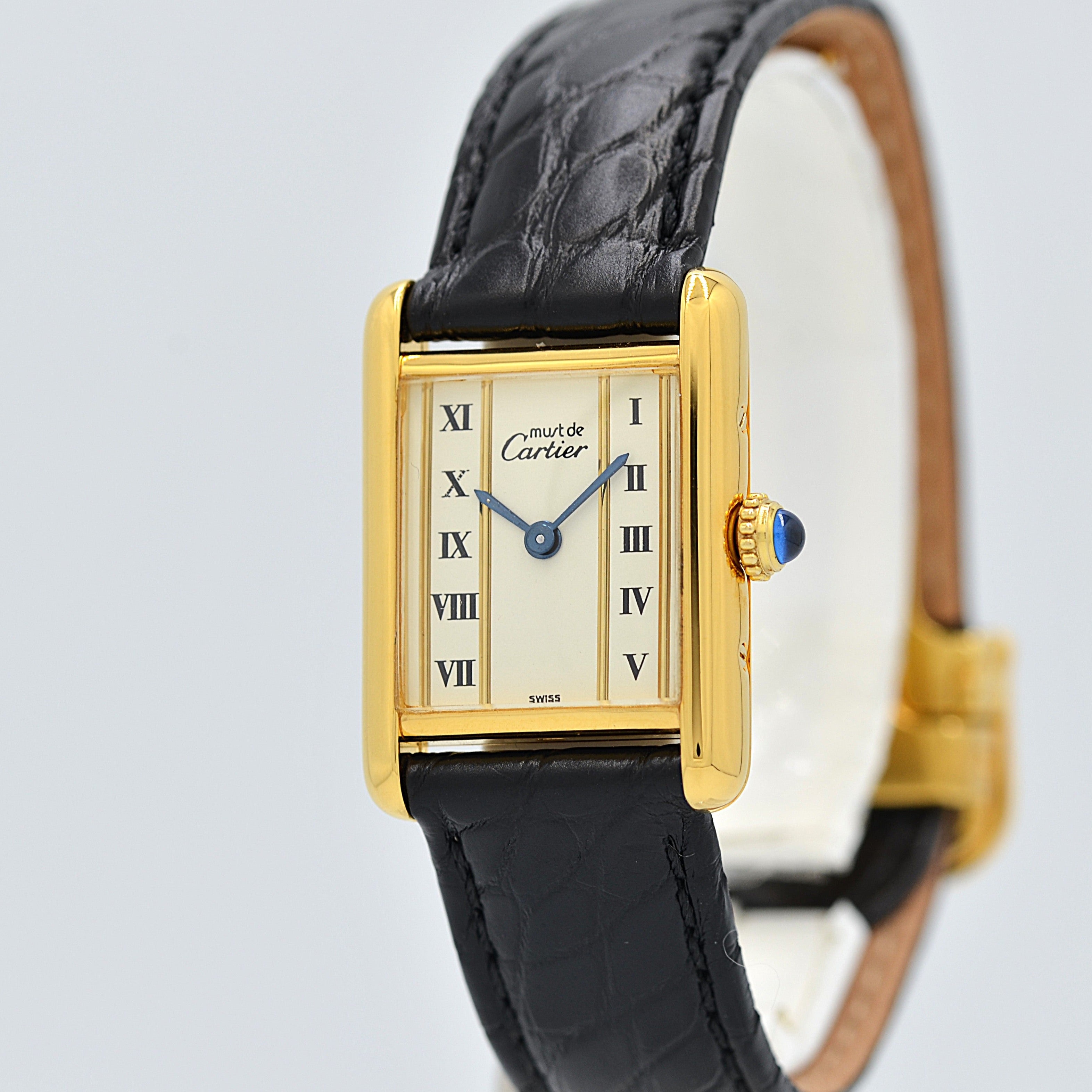 [Cartier] Cartier Must Tank SM Vertical Roman Numerals with Original Deployant Buckle
