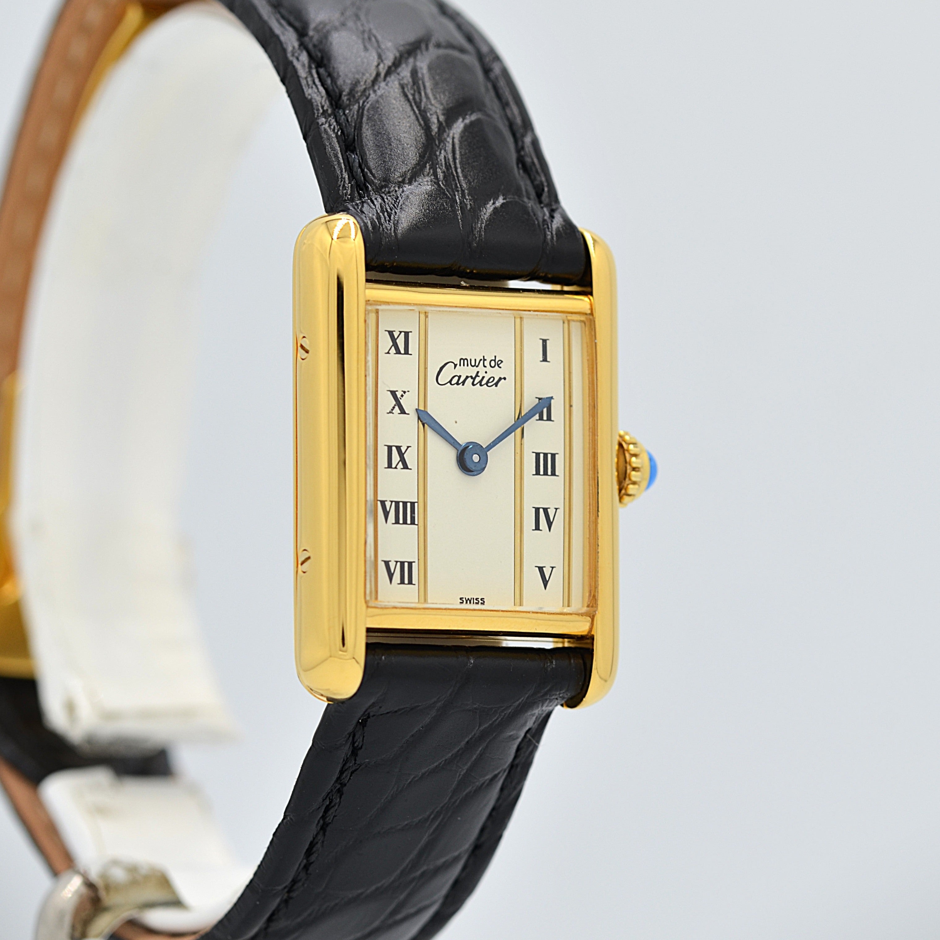 [Cartier] Cartier Must Tank SM Vertical Roman Numerals with Original Deployant Buckle