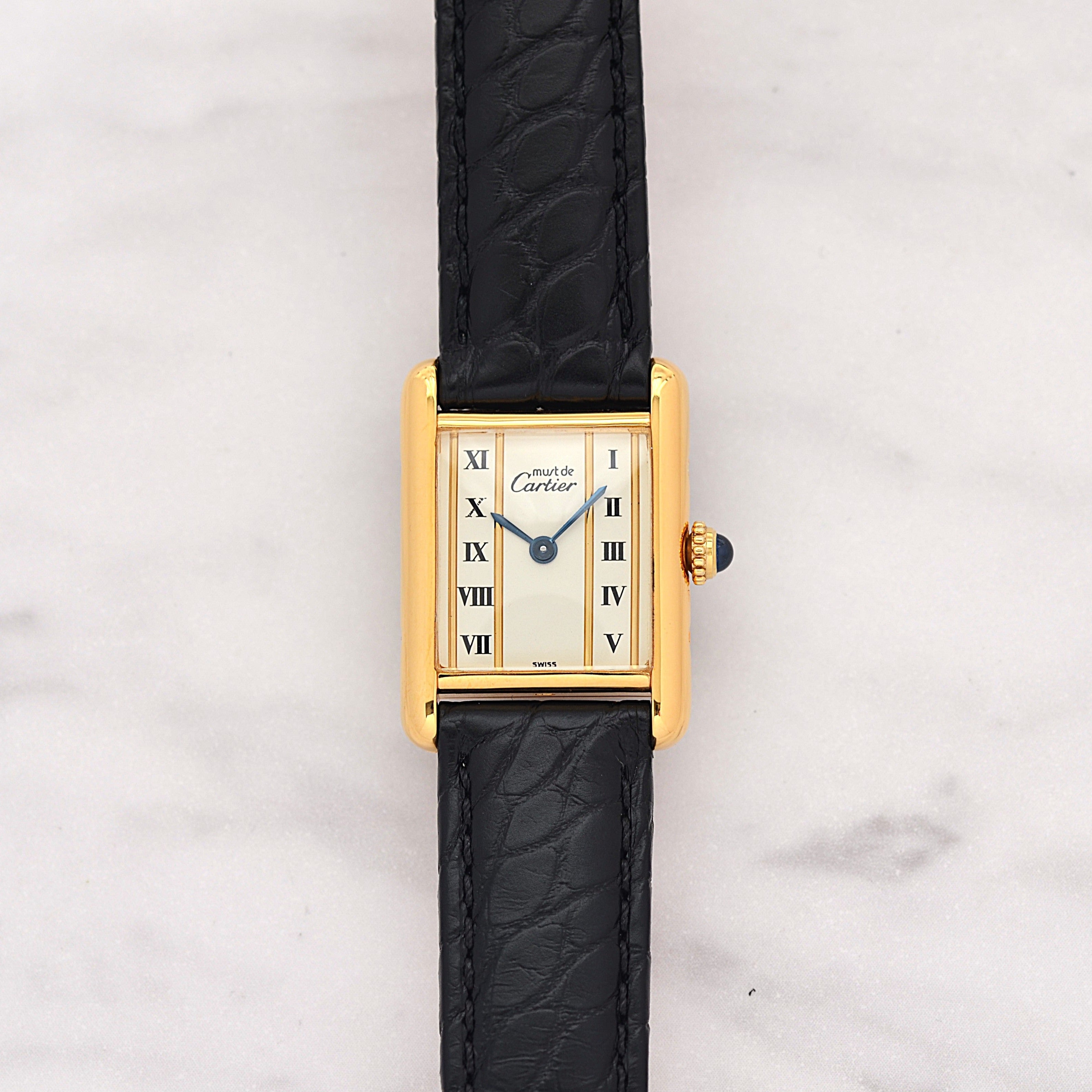 [Cartier] Cartier Must Tank SM Vertical Roman Numerals with Original Deployant Buckle