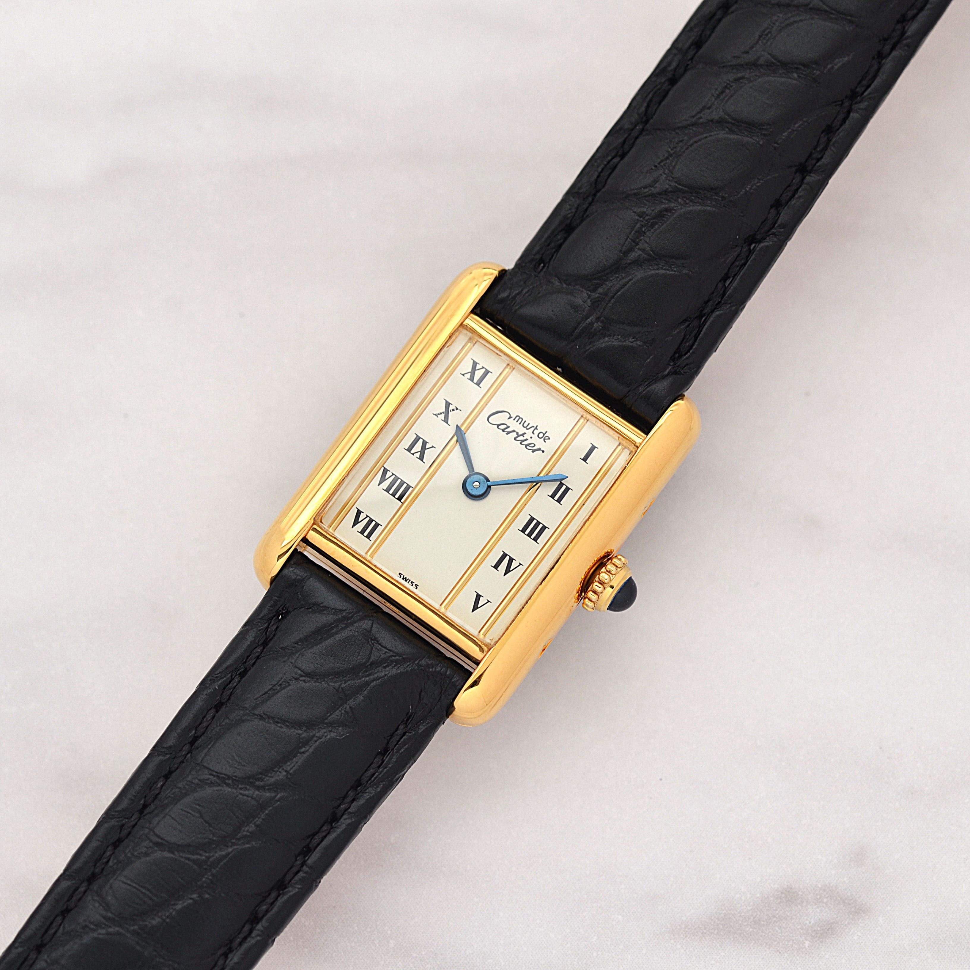 [Cartier] Cartier Must Tank SM Vertical Roman Numerals with Original Deployant Buckle