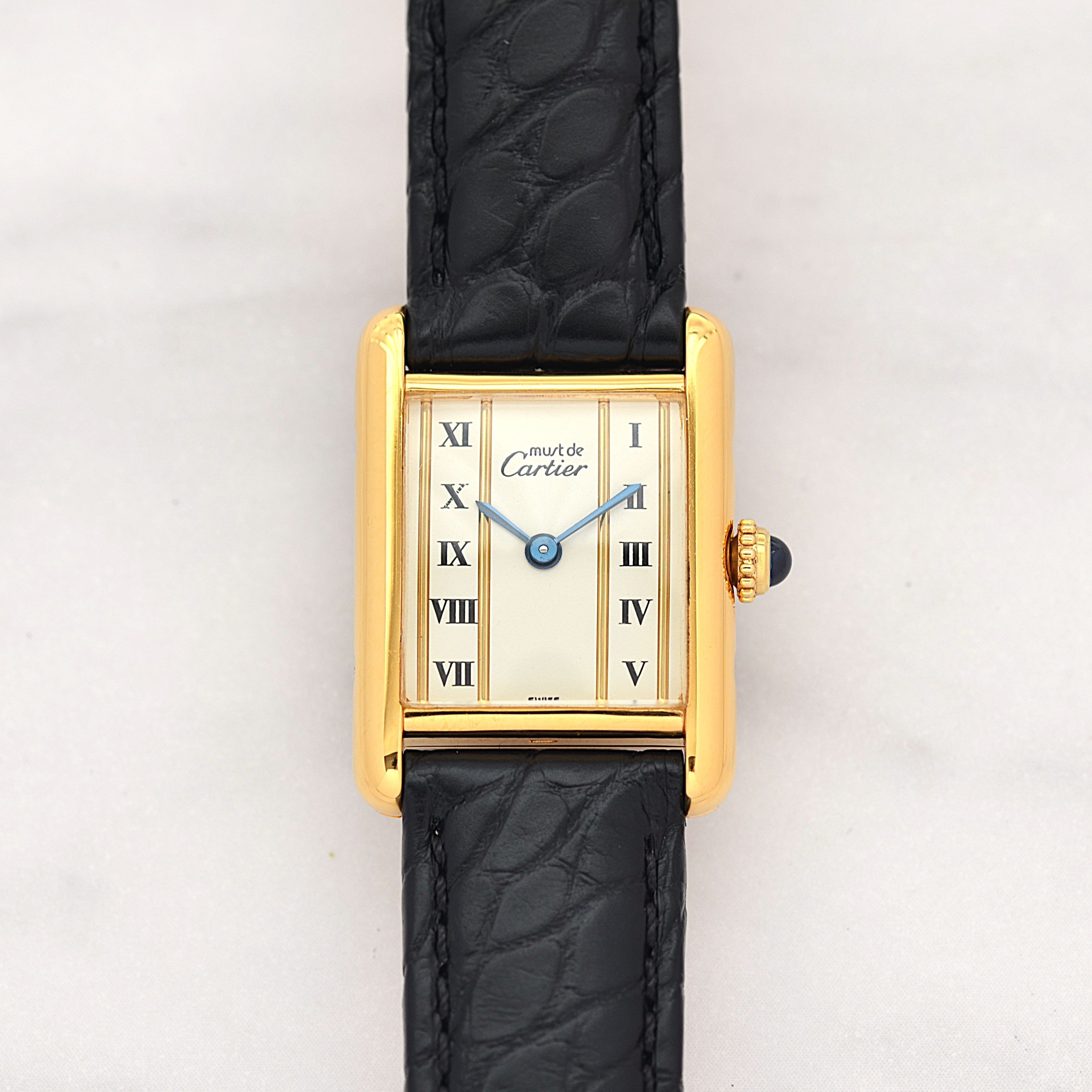 [Cartier] Cartier Must Tank SM Vertical Roman Numerals with Original Deployant Buckle