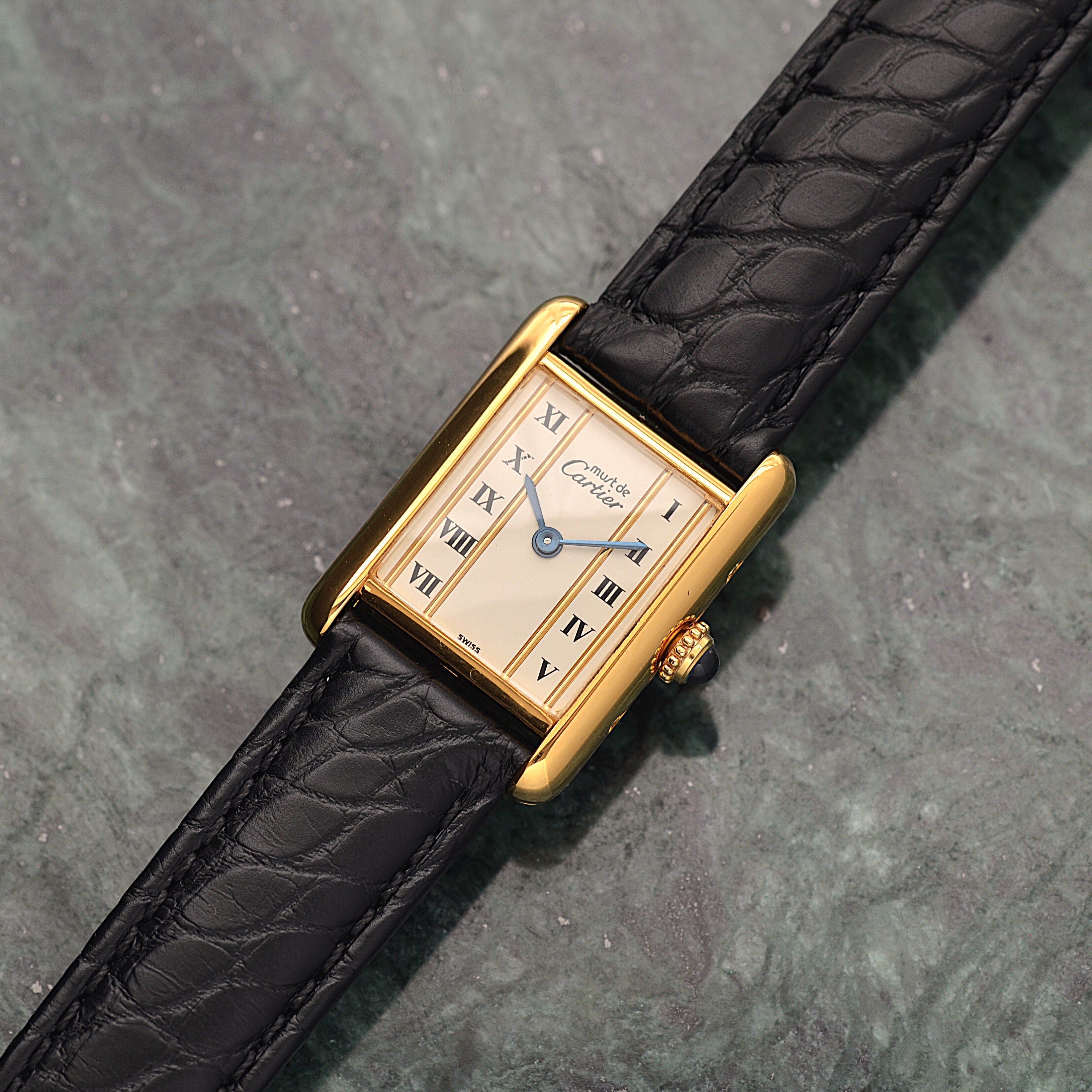 [Cartier] Cartier Must Tank SM Vertical Roman Numerals with Original Deployant Buckle