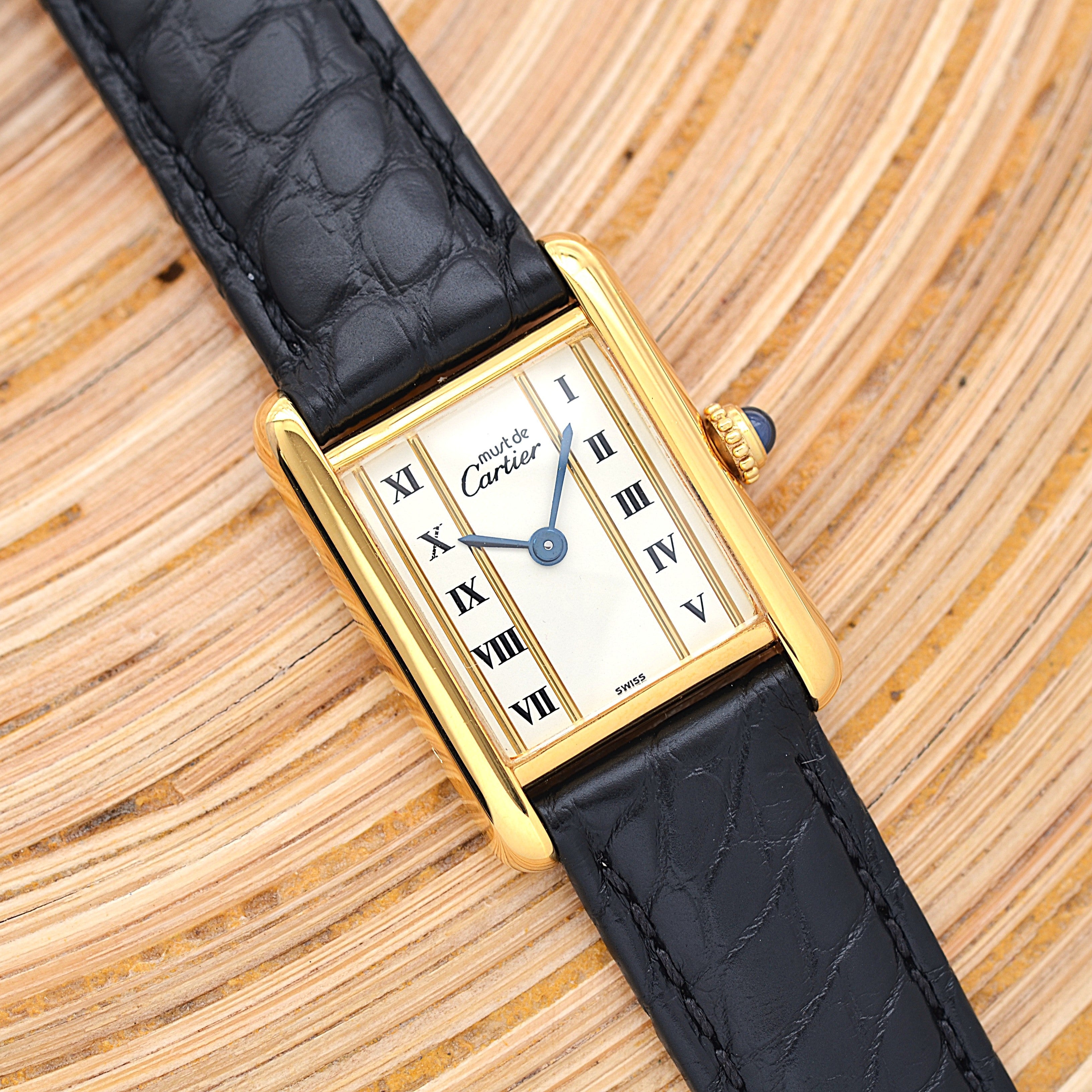 [Cartier] Cartier Must Tank SM Vertical Roman Numerals with Original Deployant Buckle