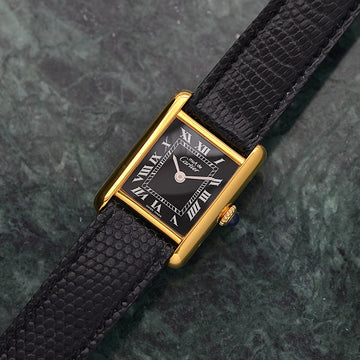 Cartier】カルティエ マストタンク SM ブラックローマ 手巻き 永久 