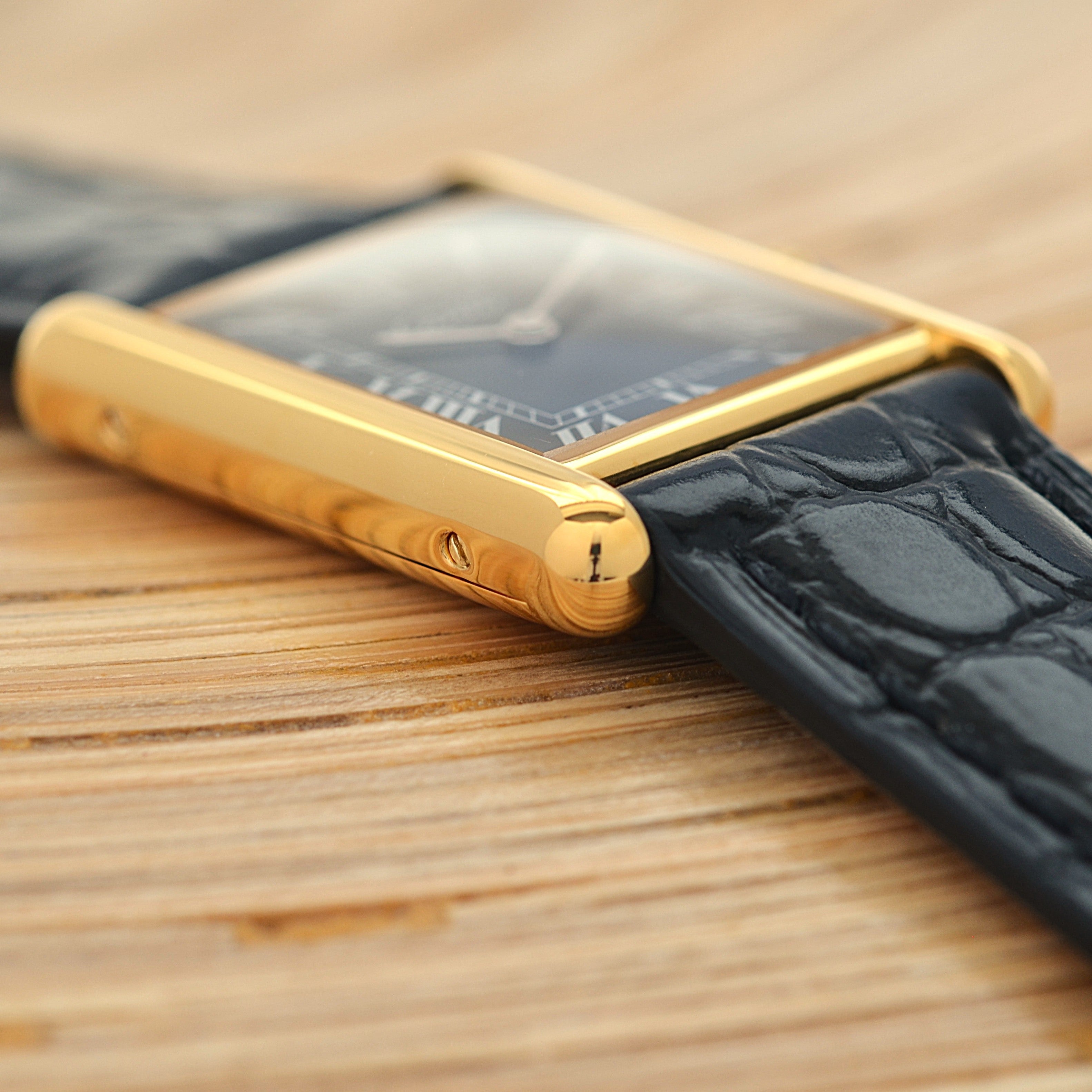 Cartier Must Tank LM Black Roman Numerals, Hand-wound, With Accessories, Cartier Complete Service Performed