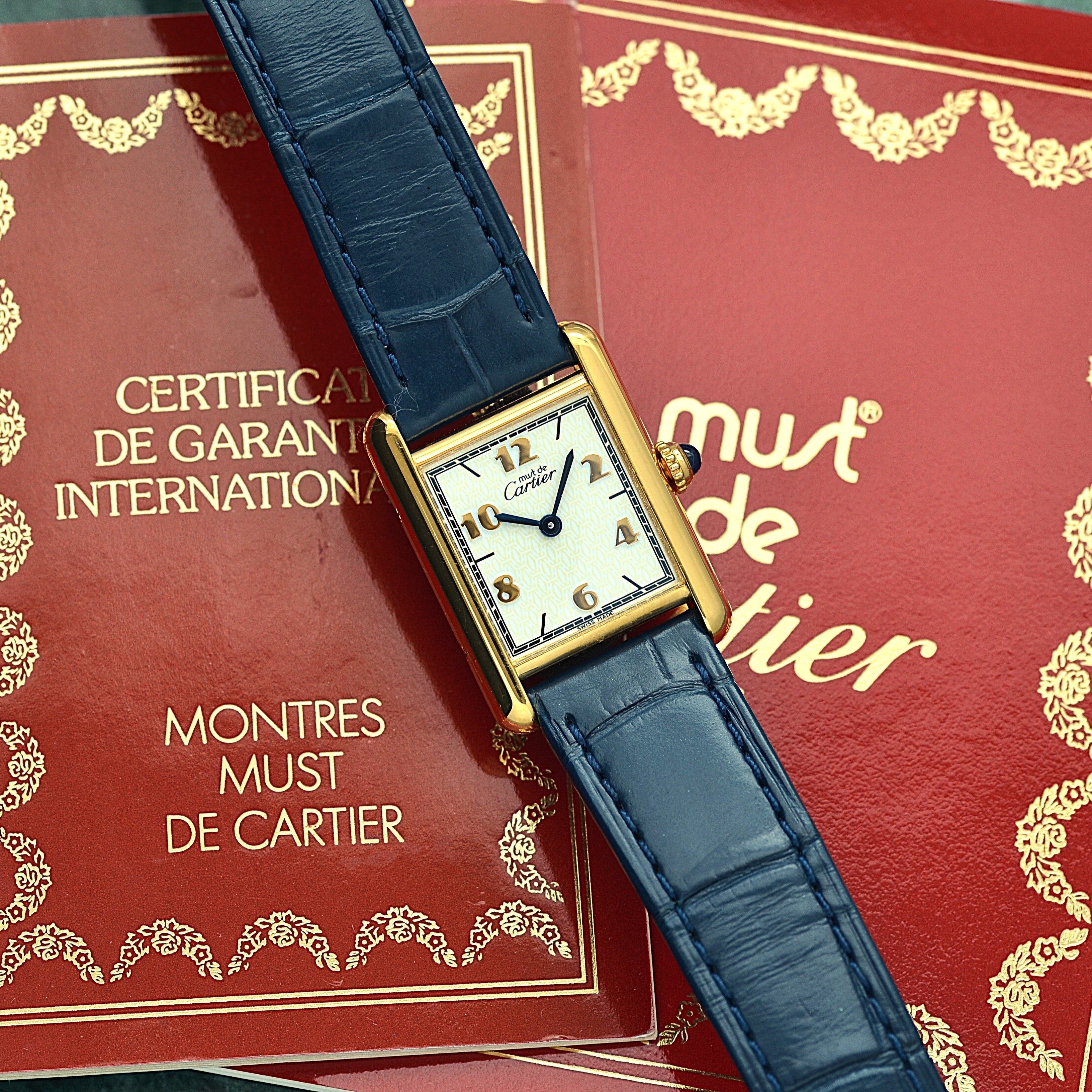 【Cartier】カルティエ マストタンク SM 飛びアラビア 付属品完備 カルティエコンプリートサービス済み