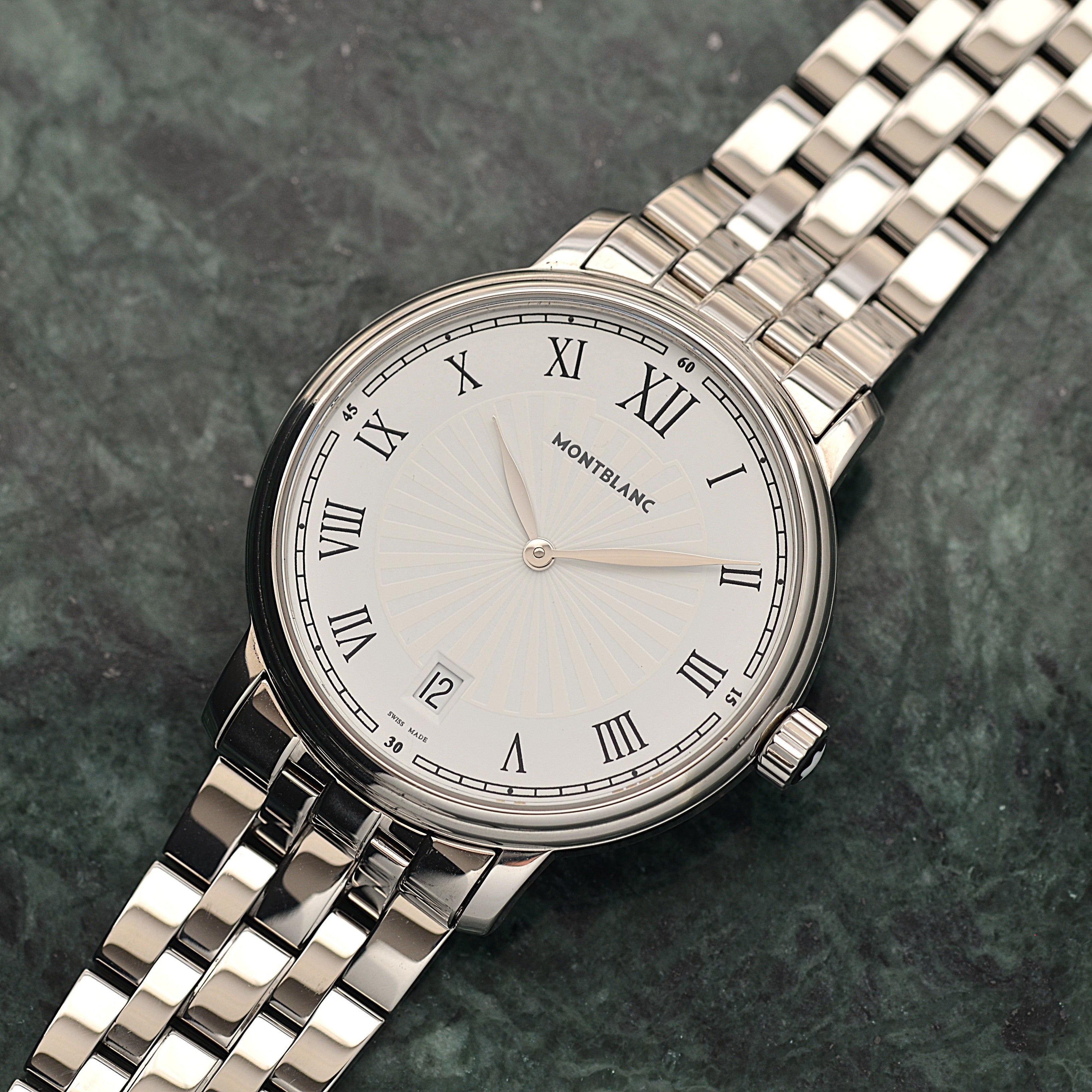 【MONTBLANC】モンブラン トラディションデイト White 36mm クォーツ 112636 付属品完備