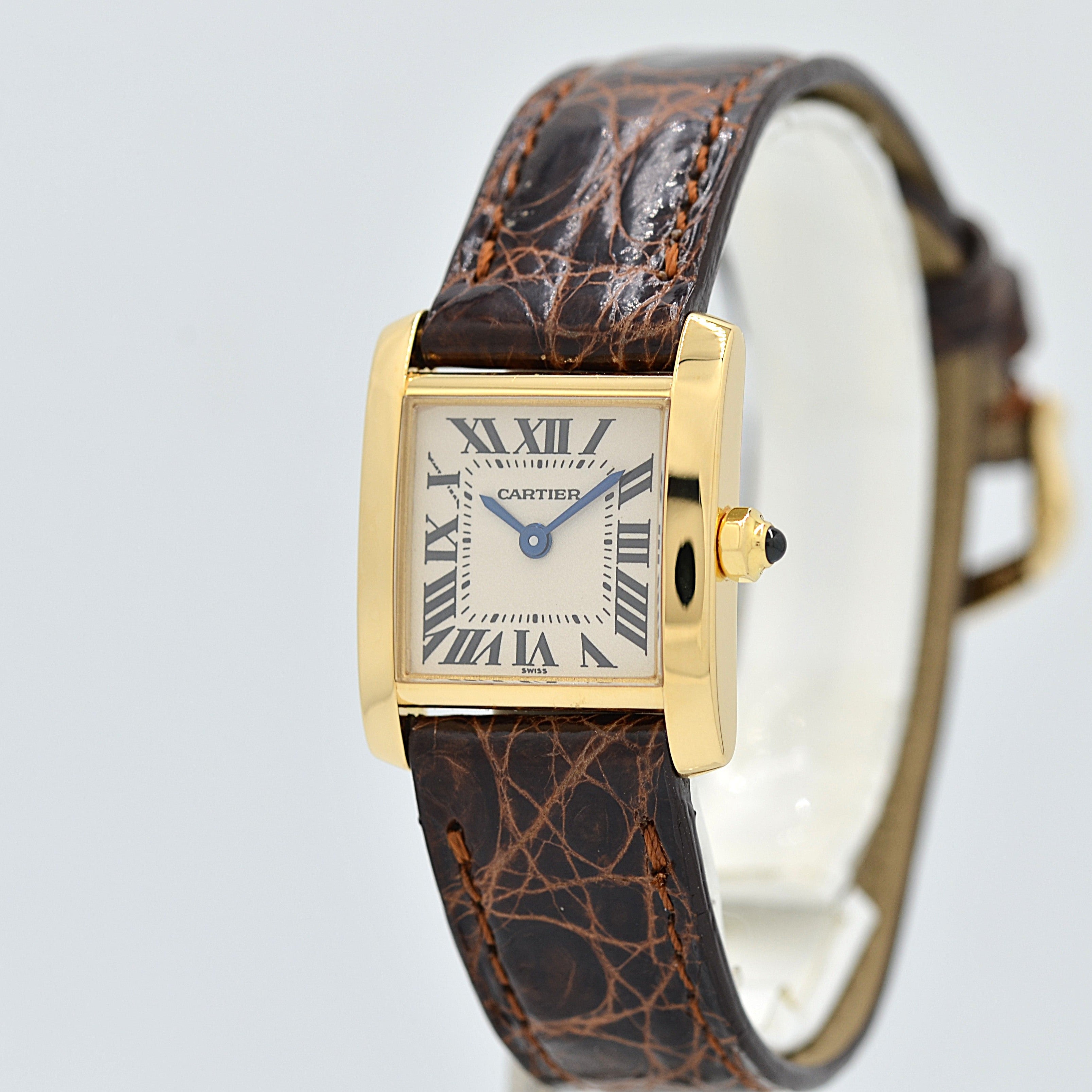 【Cartier】Cartier Tank Française SM 18K YG with genuine 18K YG buckle, Cartier complete service performed