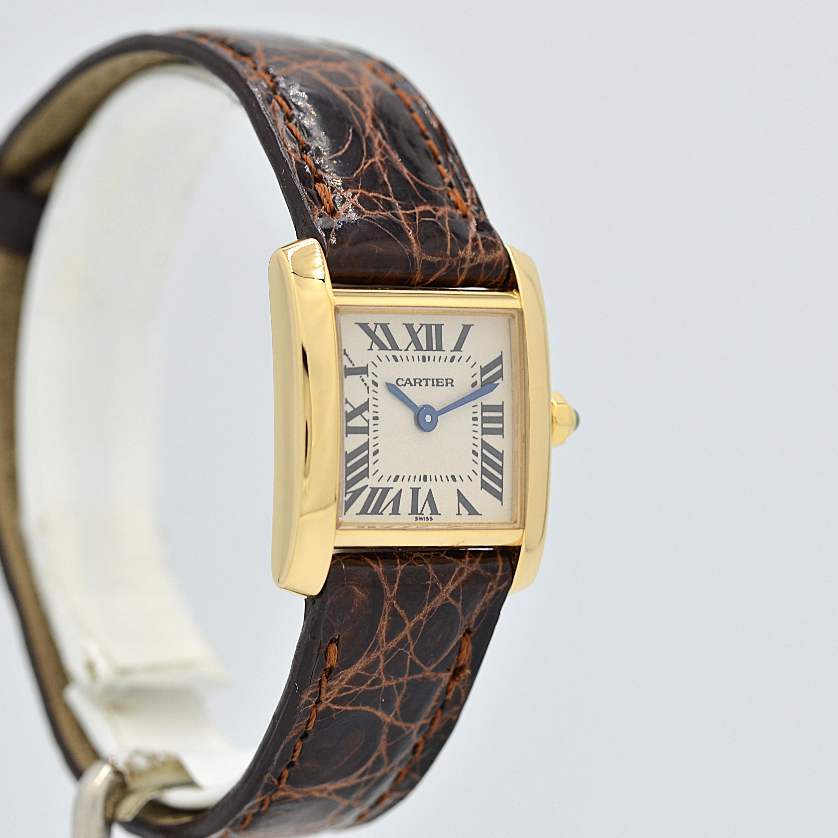 【Cartier】Cartier Tank Française SM 18K YG with genuine 18K YG buckle, Cartier complete service performed