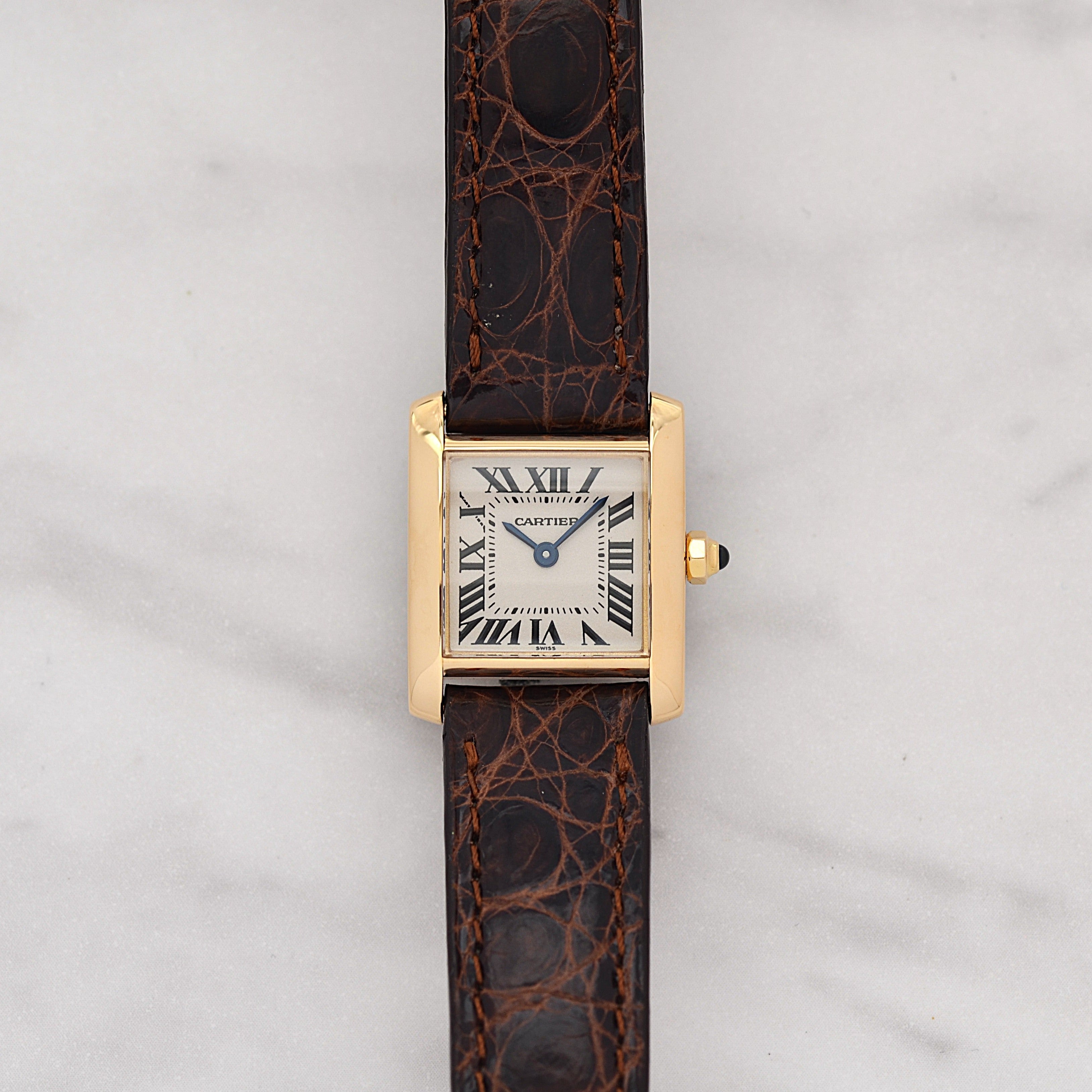 【Cartier】Cartier Tank Française SM 18K YG with genuine 18K YG buckle, Cartier complete service performed