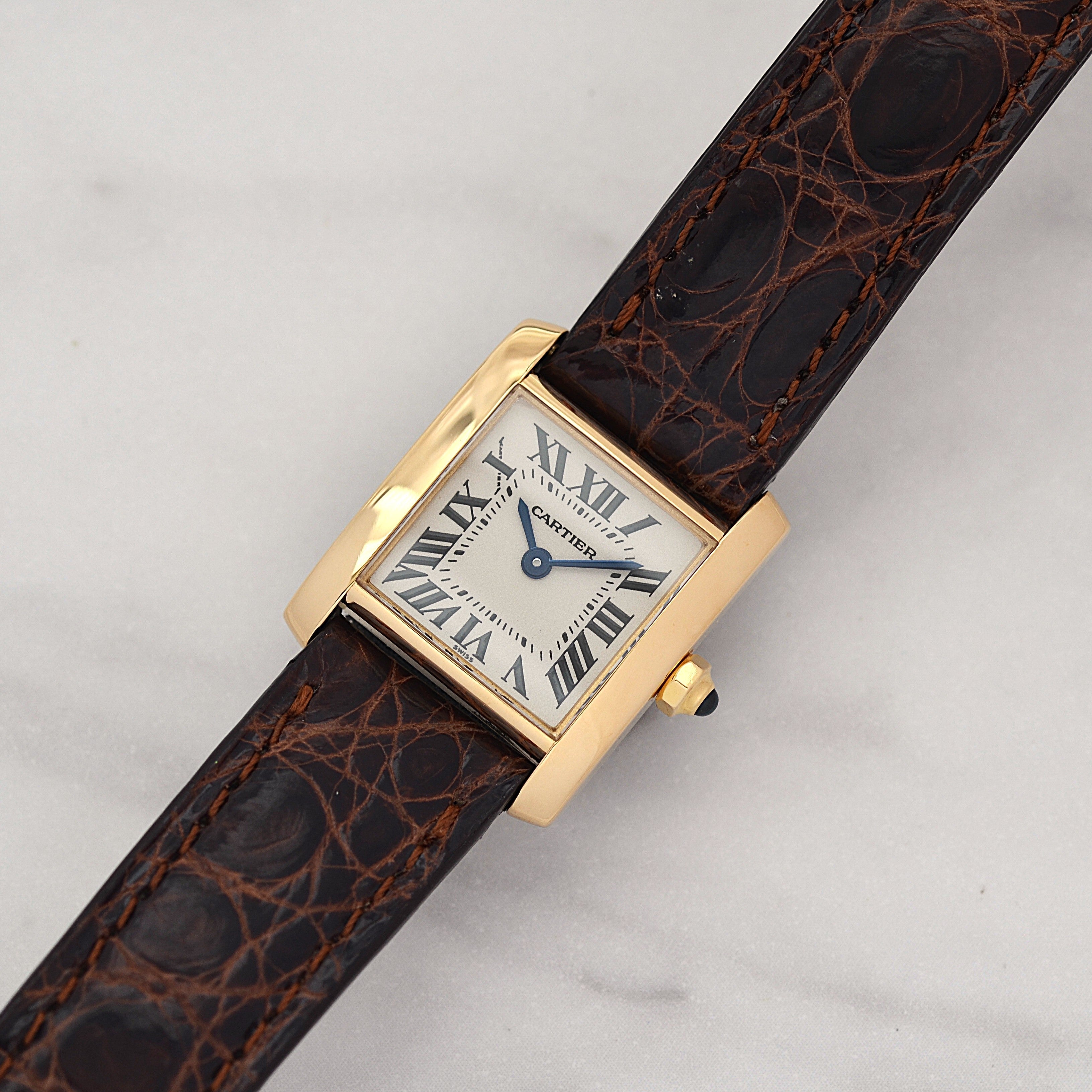 【Cartier】Cartier Tank Française SM 18K YG with genuine 18K YG buckle, Cartier complete service performed