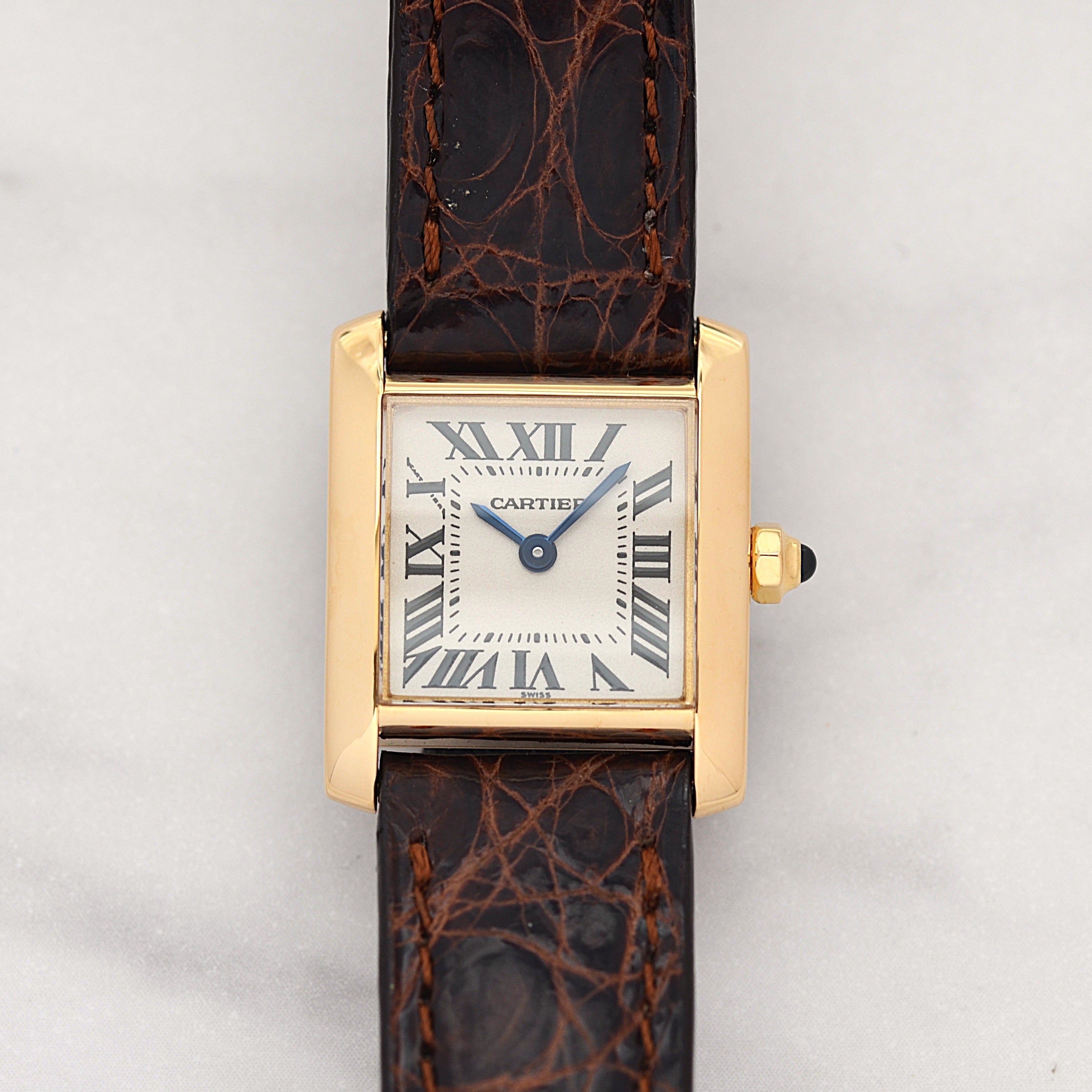 【Cartier】Cartier Tank Française SM 18K YG with genuine 18K YG buckle, Cartier complete service performed