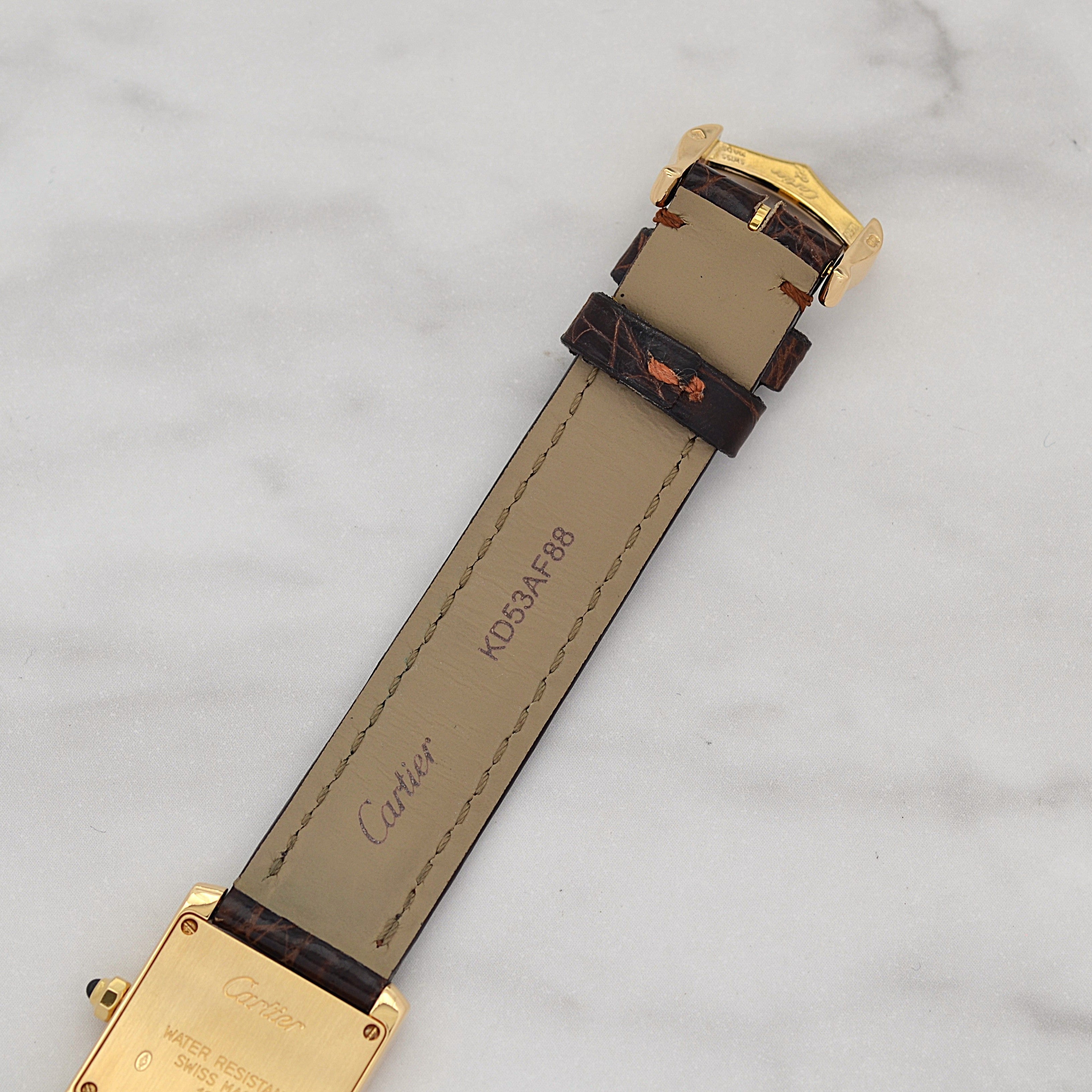 【Cartier】Cartier Tank Française SM 18K YG with genuine 18K YG buckle, Cartier complete service performed