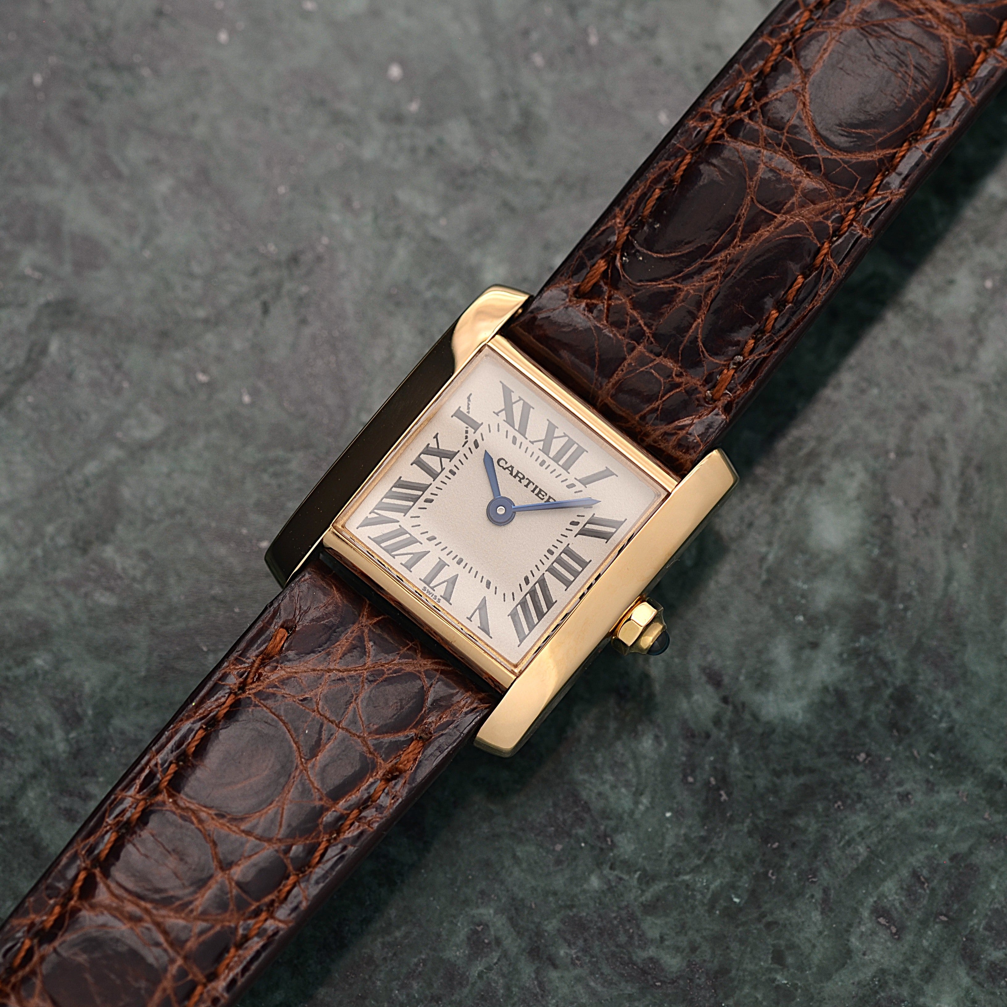 【Cartier】Cartier Tank Française SM 18K YG with genuine 18K YG buckle, Cartier complete service performed
