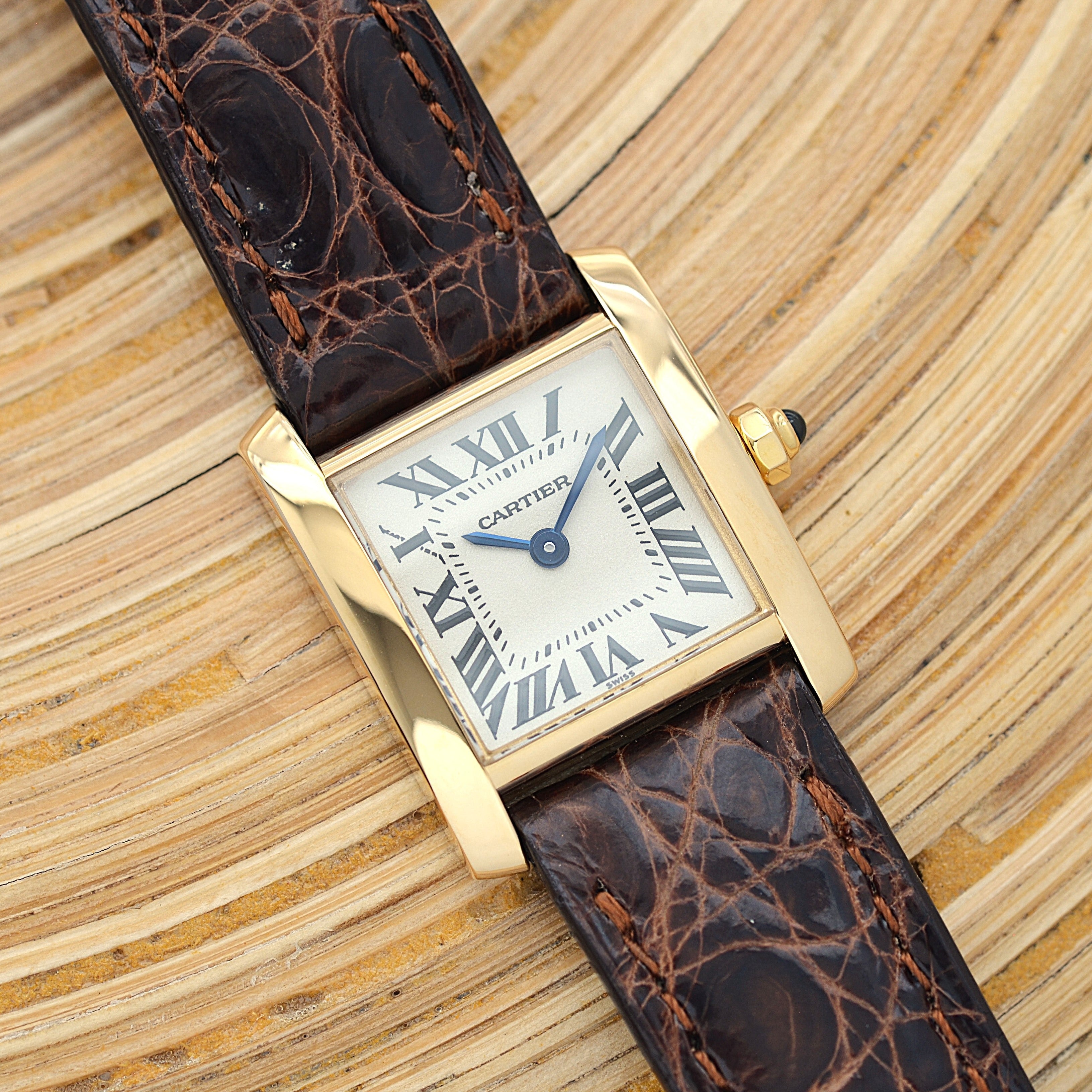 【Cartier】Cartier Tank Française SM 18K YG with genuine 18K YG buckle, Cartier complete service performed