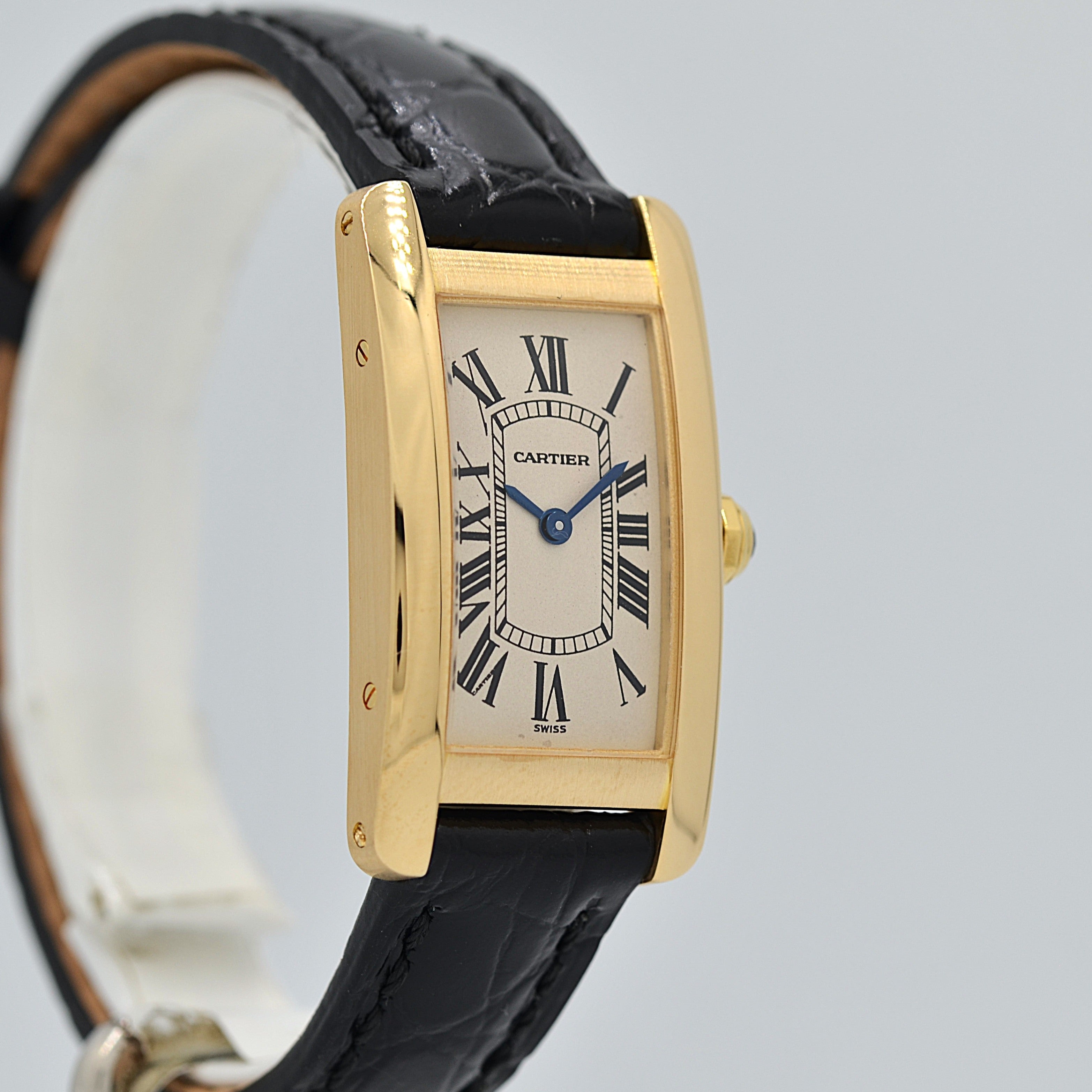 【Cartier】カルティエ タンクアメリカン SM 18KYG 純正18KYG製尾錠付き カルティエコンプリートサービス済み