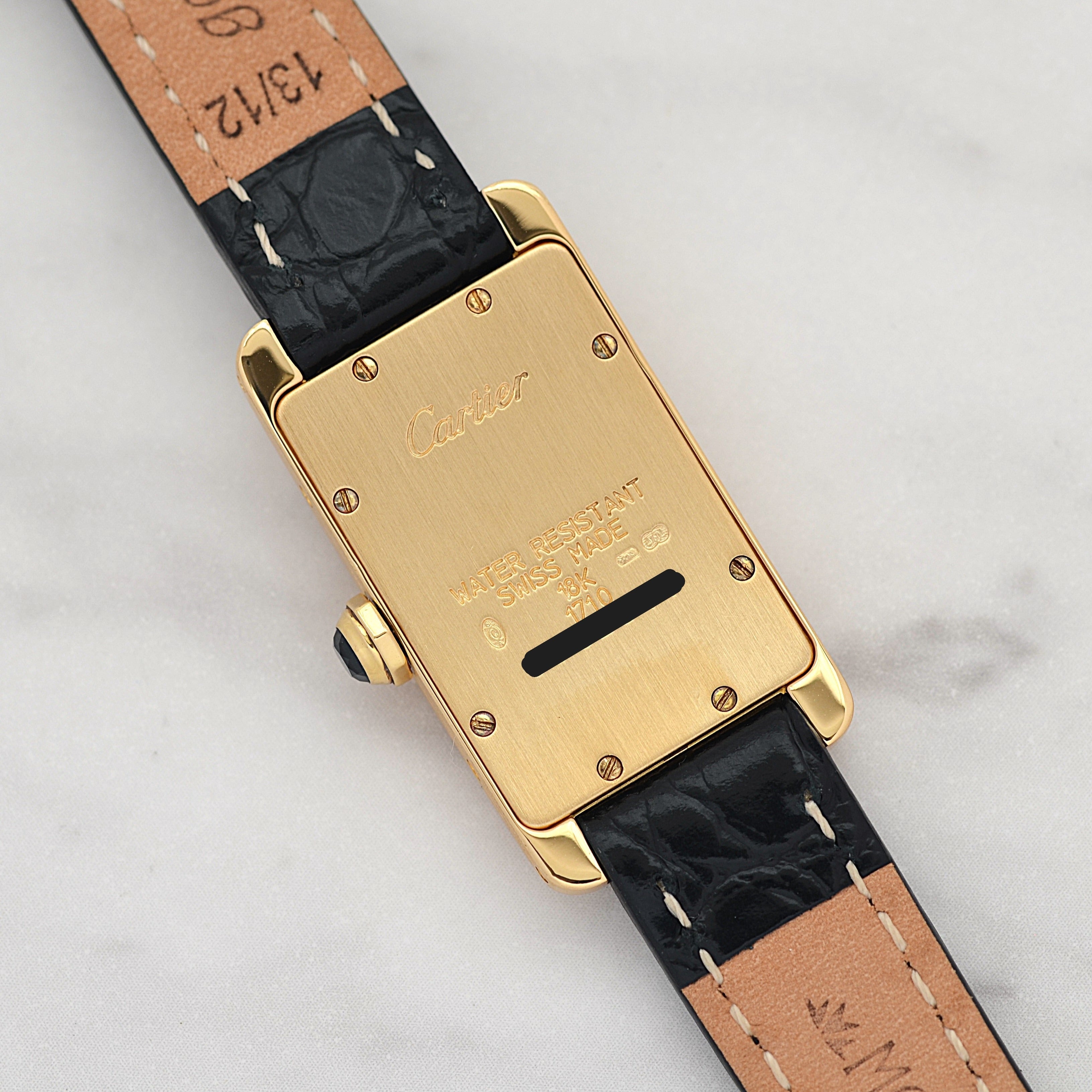【Cartier】カルティエ タンクアメリカン SM 18KYG 純正18KYG製尾錠付き カルティエコンプリートサービス済み