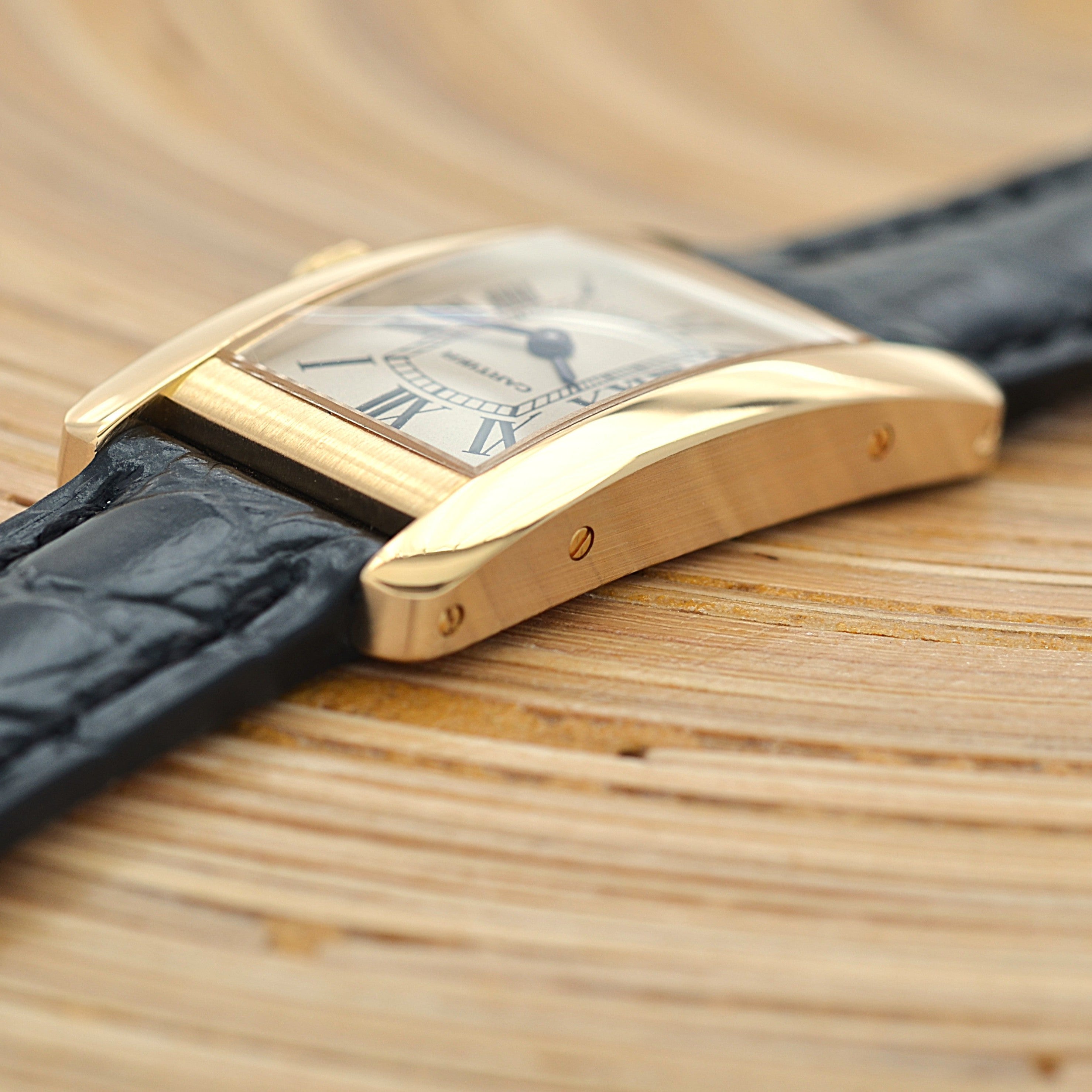 【Cartier】カルティエ タンクアメリカン SM 18KYG 純正18KYG製尾錠付き カルティエコンプリートサービス済み
