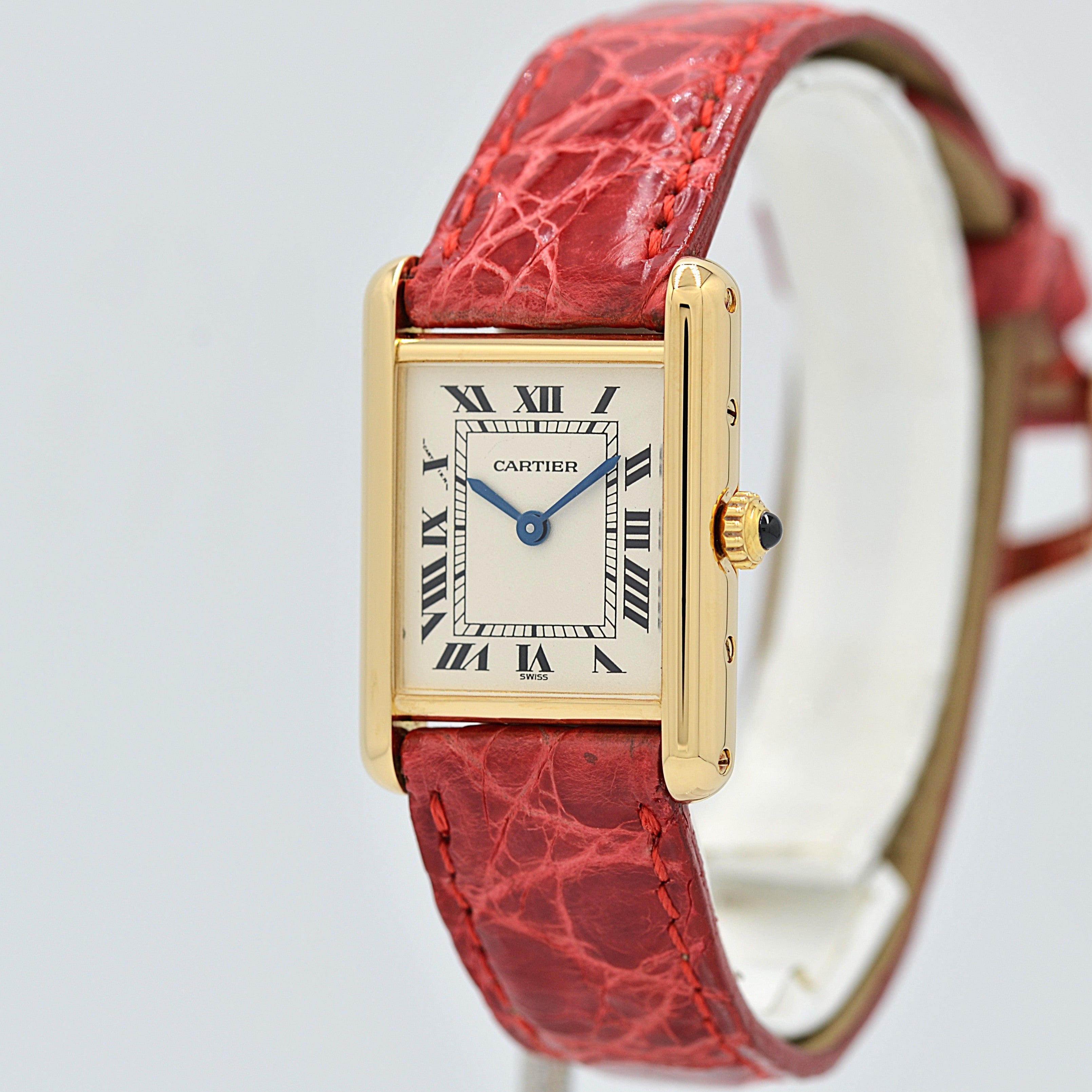 【Cartier】カルティエ タンクルイカルティエ SM 18KYG 付属品完備 カルティエコンプリートサービス済み